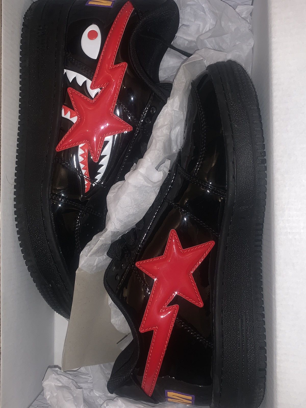 Bape Sneaker Bapesta black/red shark | Grailed