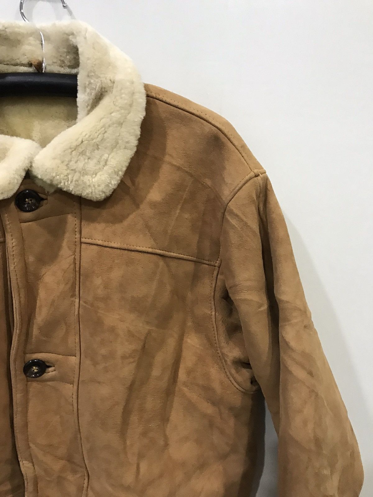 Genuine Leather Real Suede Leather Shearling Inside Bulgarian Made Coat Size US L / EU 52-54 / 3 - 3 Thumbnail