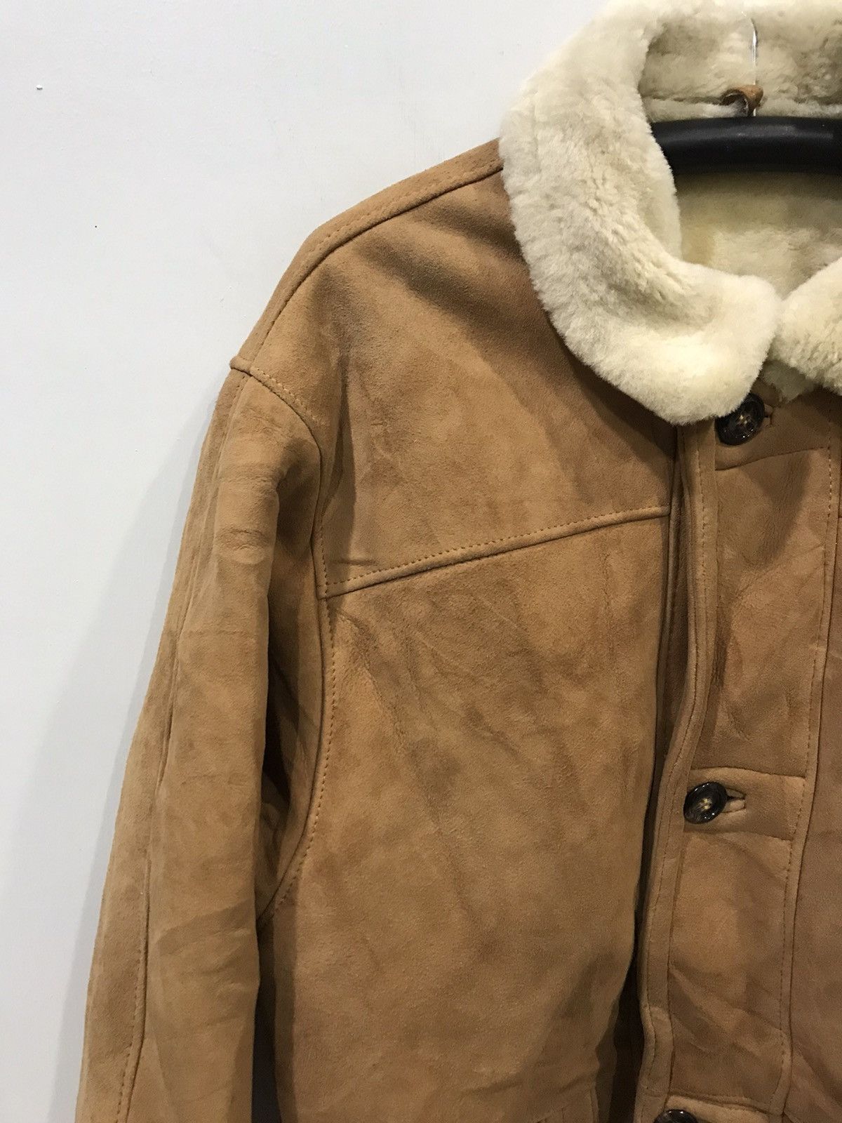 Genuine Leather Real Suede Leather Shearling Inside Bulgarian Made Coat Size US L / EU 52-54 / 3 - 4 Thumbnail