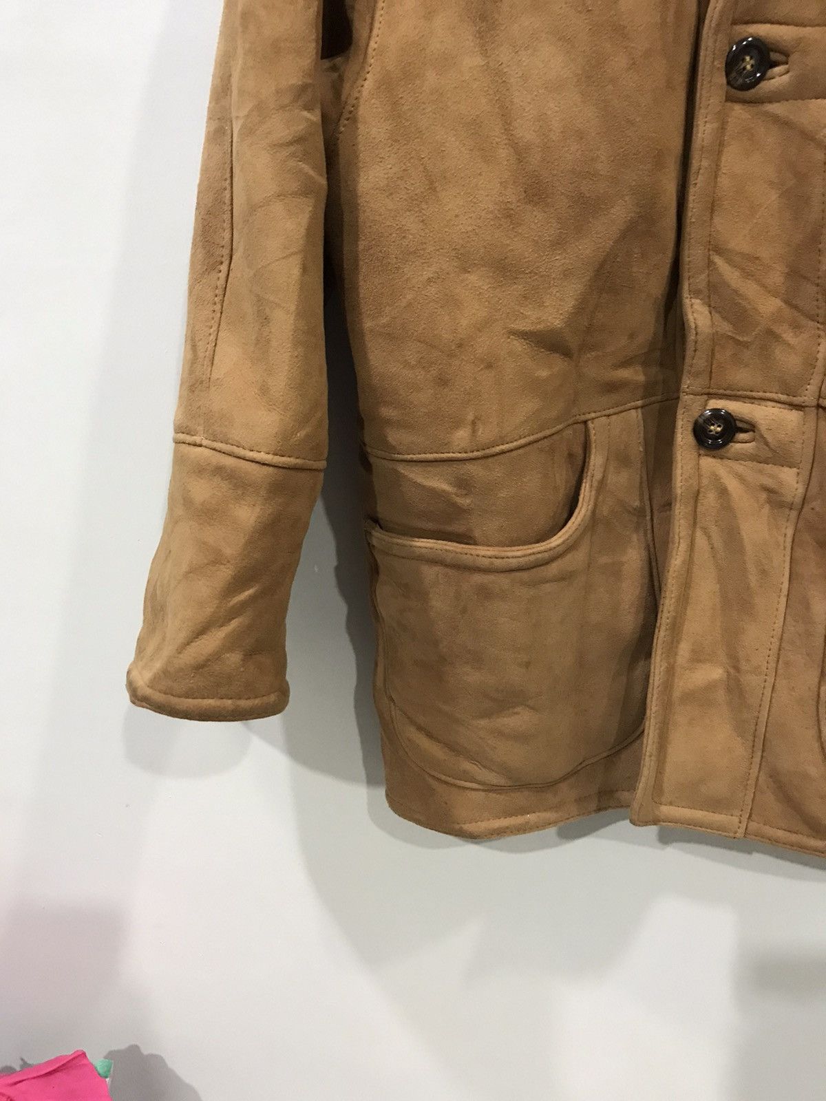 Genuine Leather Real Suede Leather Shearling Inside Bulgarian Made Coat Size US L / EU 52-54 / 3 - 6 Thumbnail