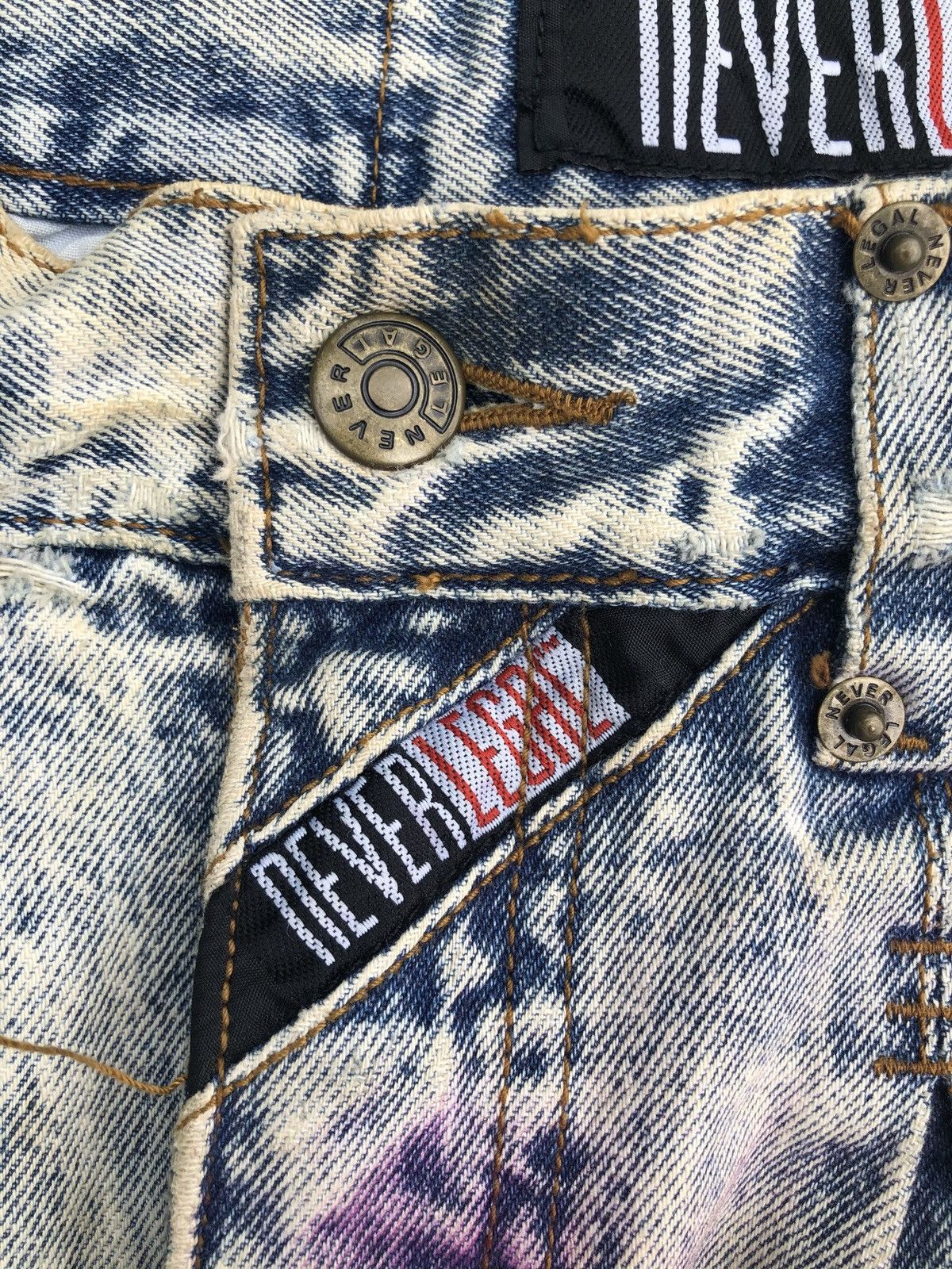 Vintage Vintage 90s New York Airbrushed Jeans Twin Towers Acid Wash Size US 30 / EU 46 - 5 Thumbnail