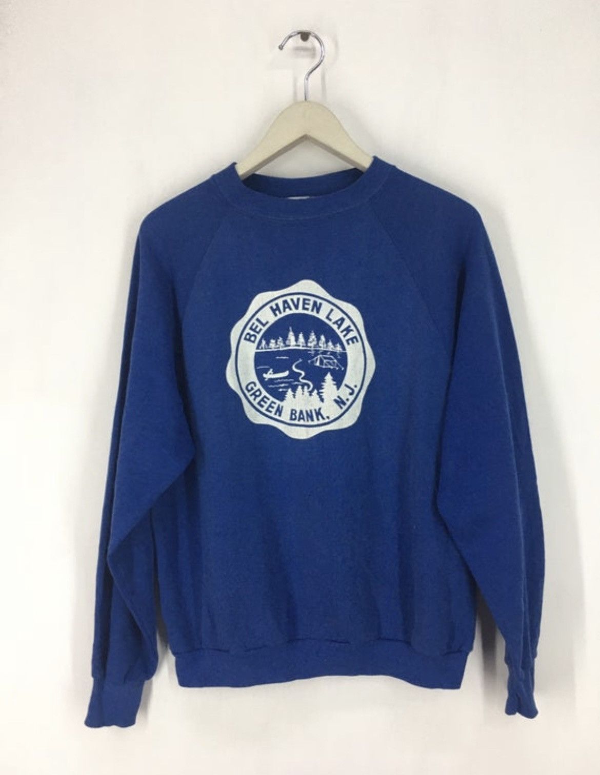 Vintage Vintage 80s Bel Haven Lake Green Bank N.J sweatshirt Size US L / EU 52-54 / 3 - 1 Thumbnail