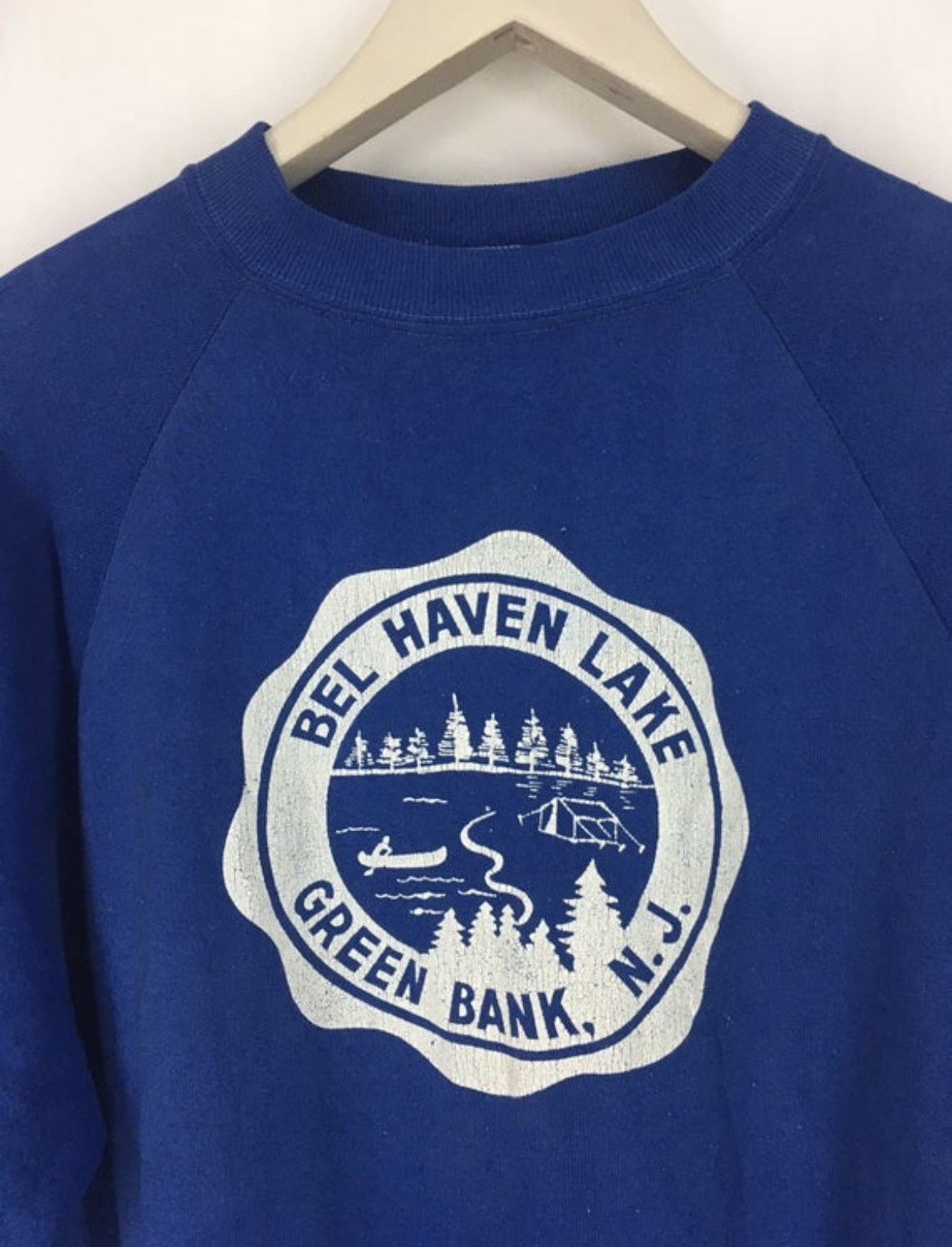 Vintage Vintage 80s Bel Haven Lake Green Bank N.J sweatshirt Size US L / EU 52-54 / 3 - 3 Thumbnail