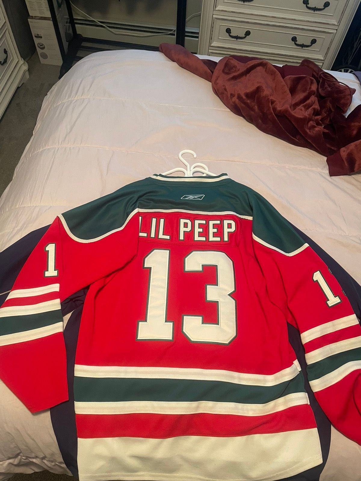 New Jersey's Devils 1990's Vintage Jersey in red worn by Lil Peep