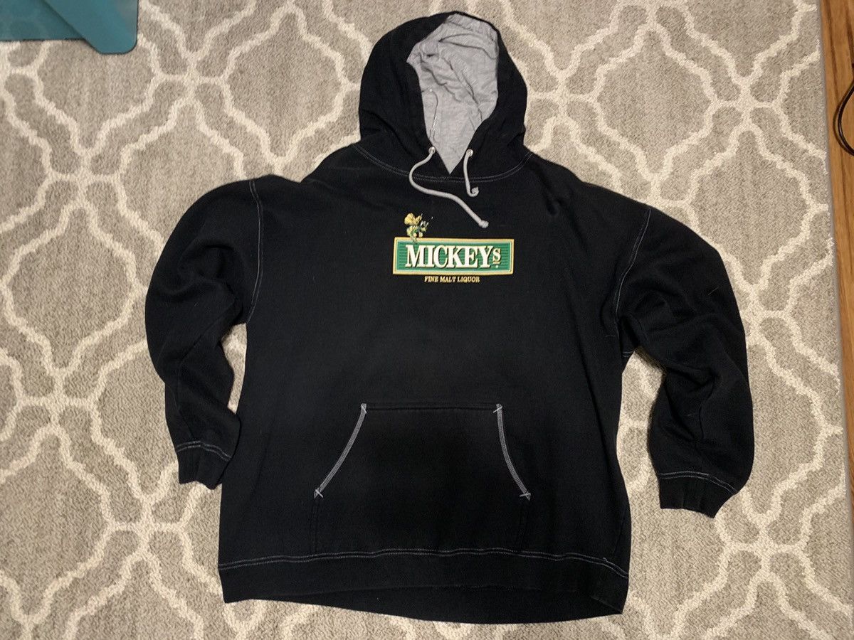 Tee Luv Men's Mickey's Fine Malt Liquor Beer Hornet Logo Crewneck Sweatshirt (M