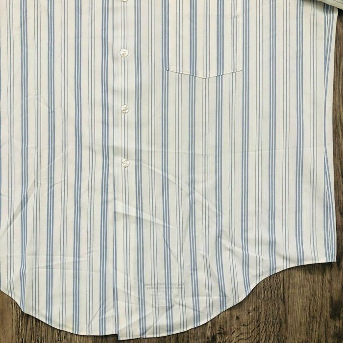 Vintage VTG Arrow Dectolene Traveler White Blue Stripe Casual Shirt ...