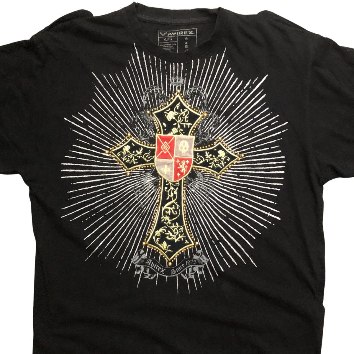 Vintage Vintage Avirex Crested Cross T Shirt w Military Epaulettes ...