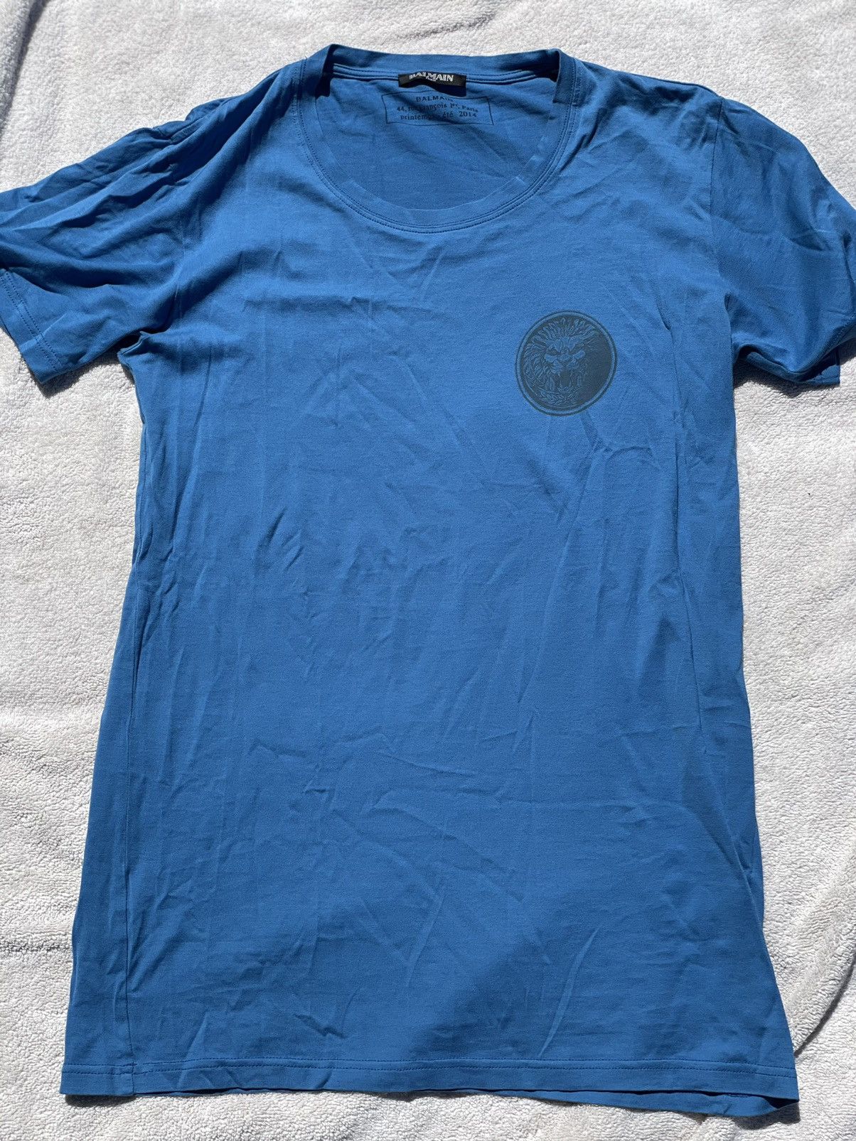 Balmain Balmain classic blue lion t shirt | Grailed