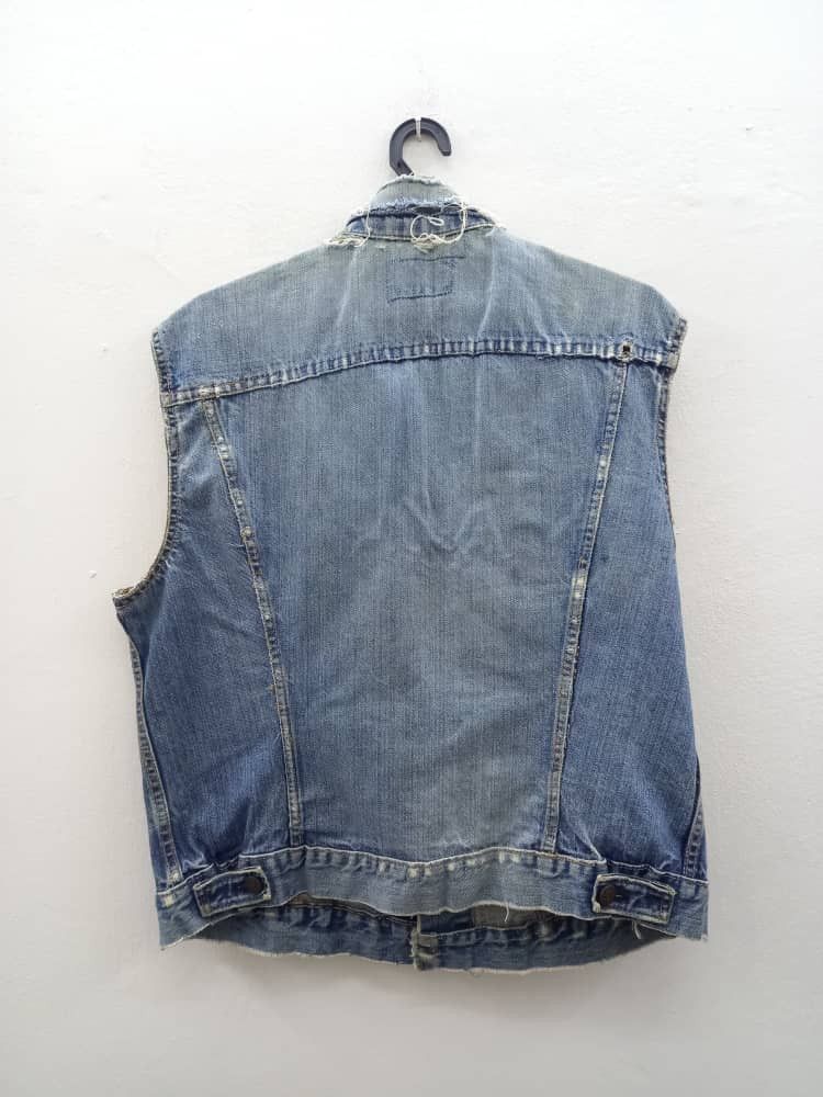 Levi's Vintage Levis Big E Vest Jacket Jeans Distressed Size US M / EU 48-50 / 2 - 2 Thumbnail