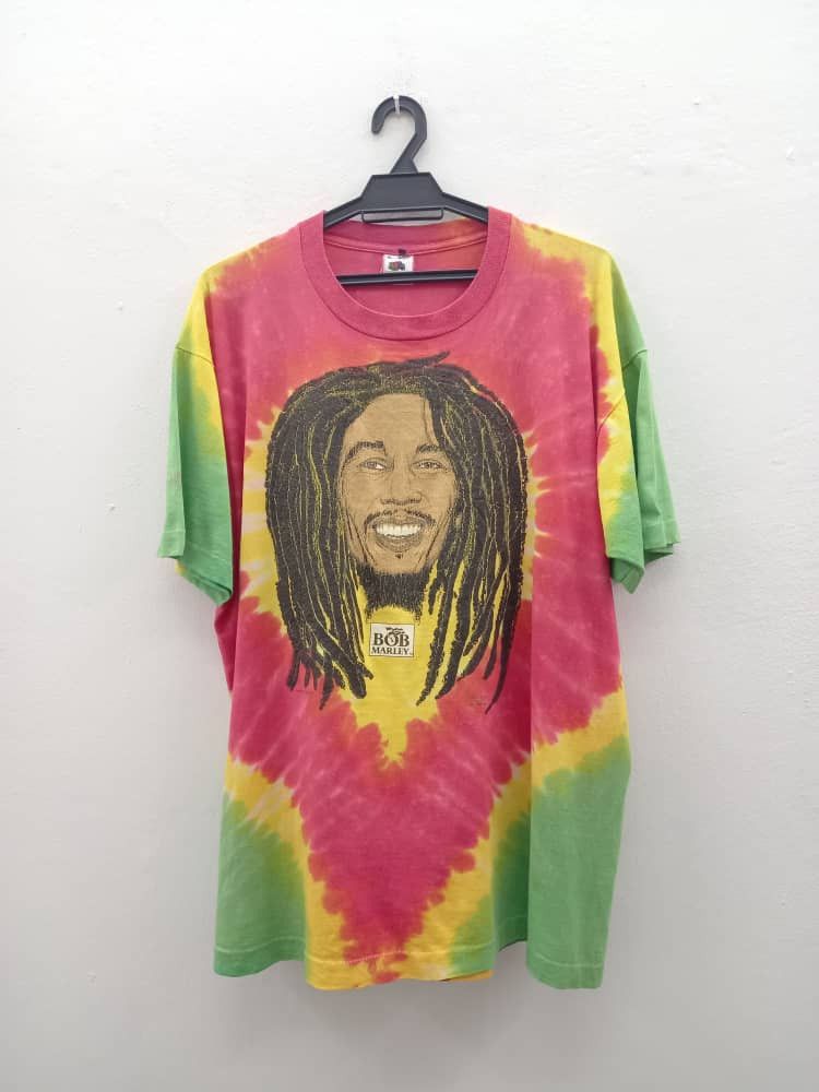 Band Tees × Bob Marley × Vintage Vintage 90s Bob Marley Tie Dye Size US XL / EU 56 / 4 - 1 Thumbnail