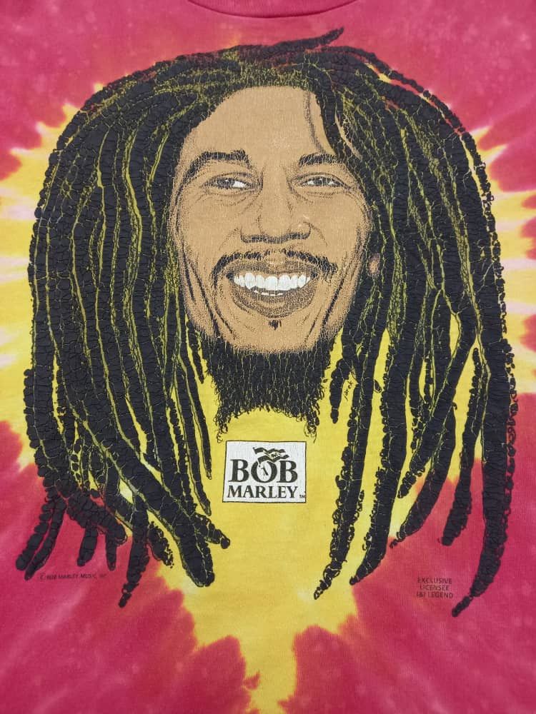 Band Tees × Bob Marley × Vintage Vintage 90s Bob Marley Tie Dye Size US XL / EU 56 / 4 - 2 Thumbnail