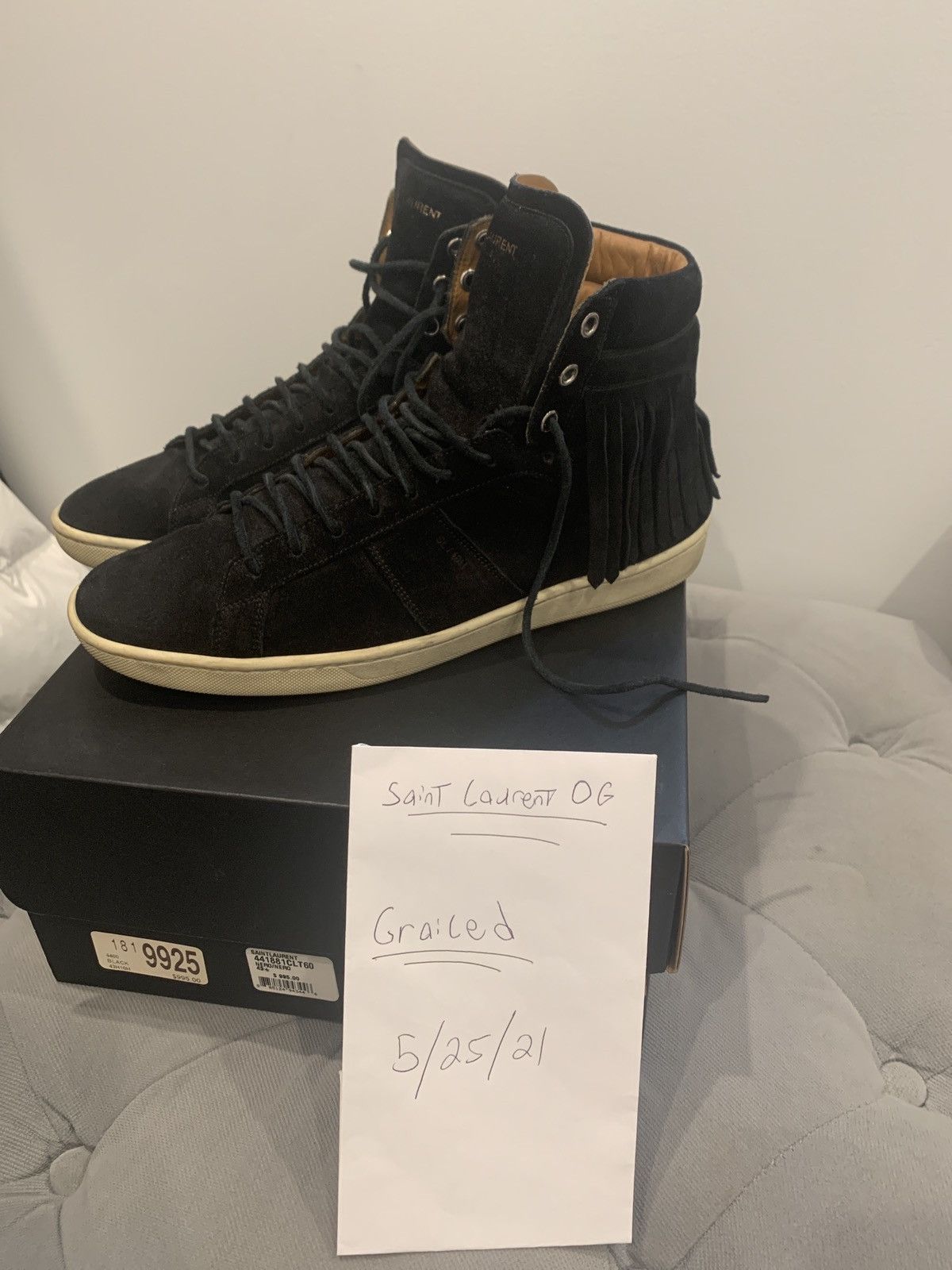 image of Saint Laurent Paris Black Hightop Nero/nero 995 Retail Shoes, Men's (Size 10)