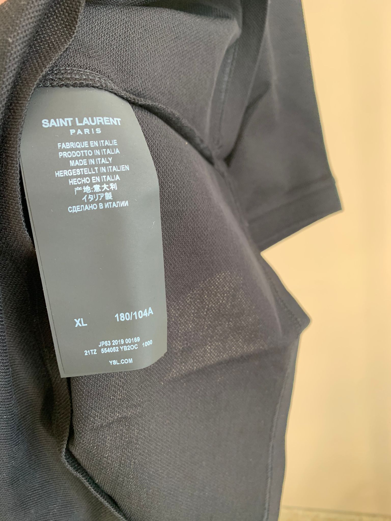 Saint Laurent Paris YSL Embroidered Polo in Black WORN ONCE Size US XL / EU 56 / 4 - 6 Thumbnail