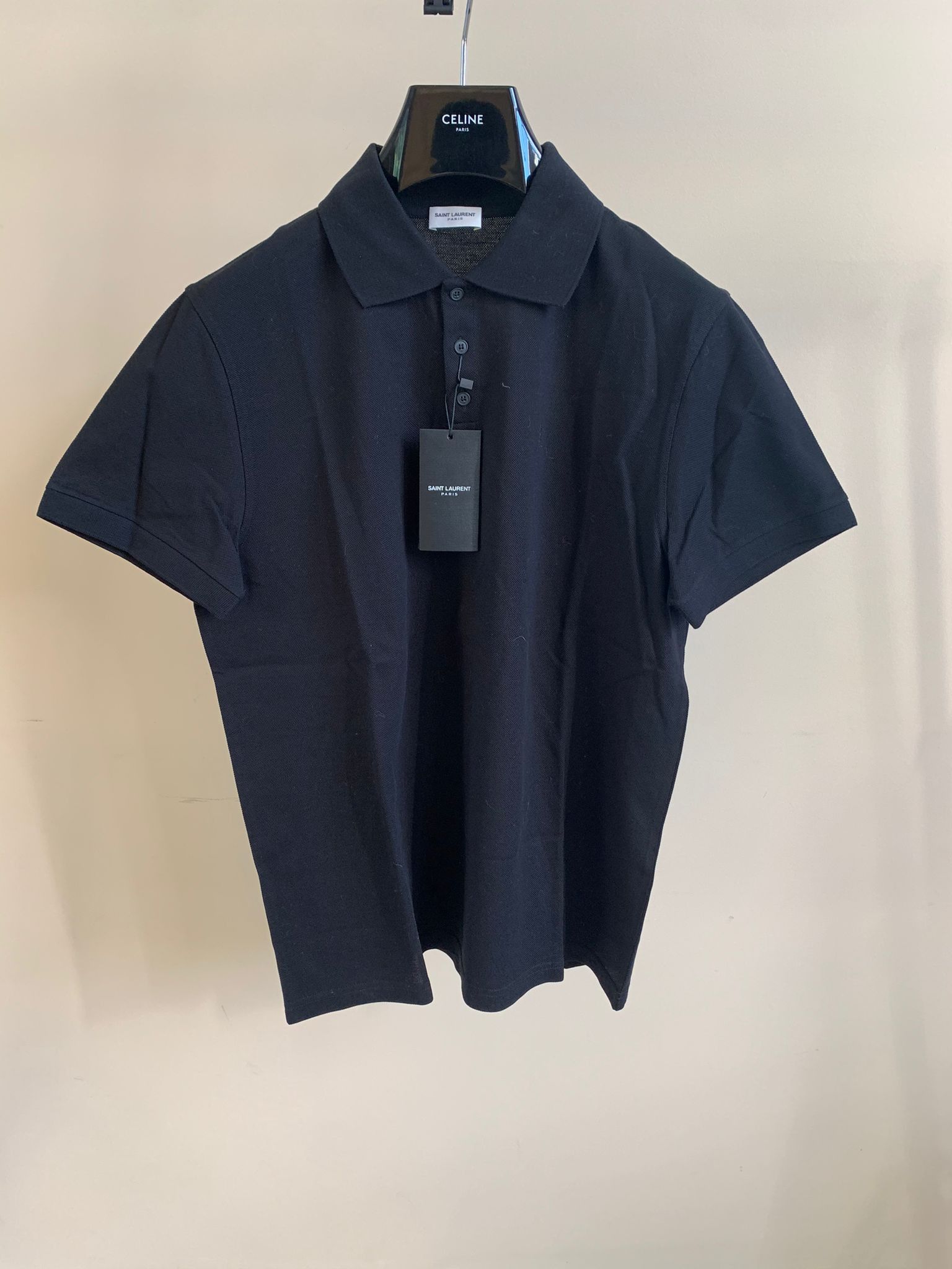 Saint Laurent Paris YSL Embroidered Polo in Black WORN ONCE Size US XL / EU 56 / 4 - 1 Thumbnail