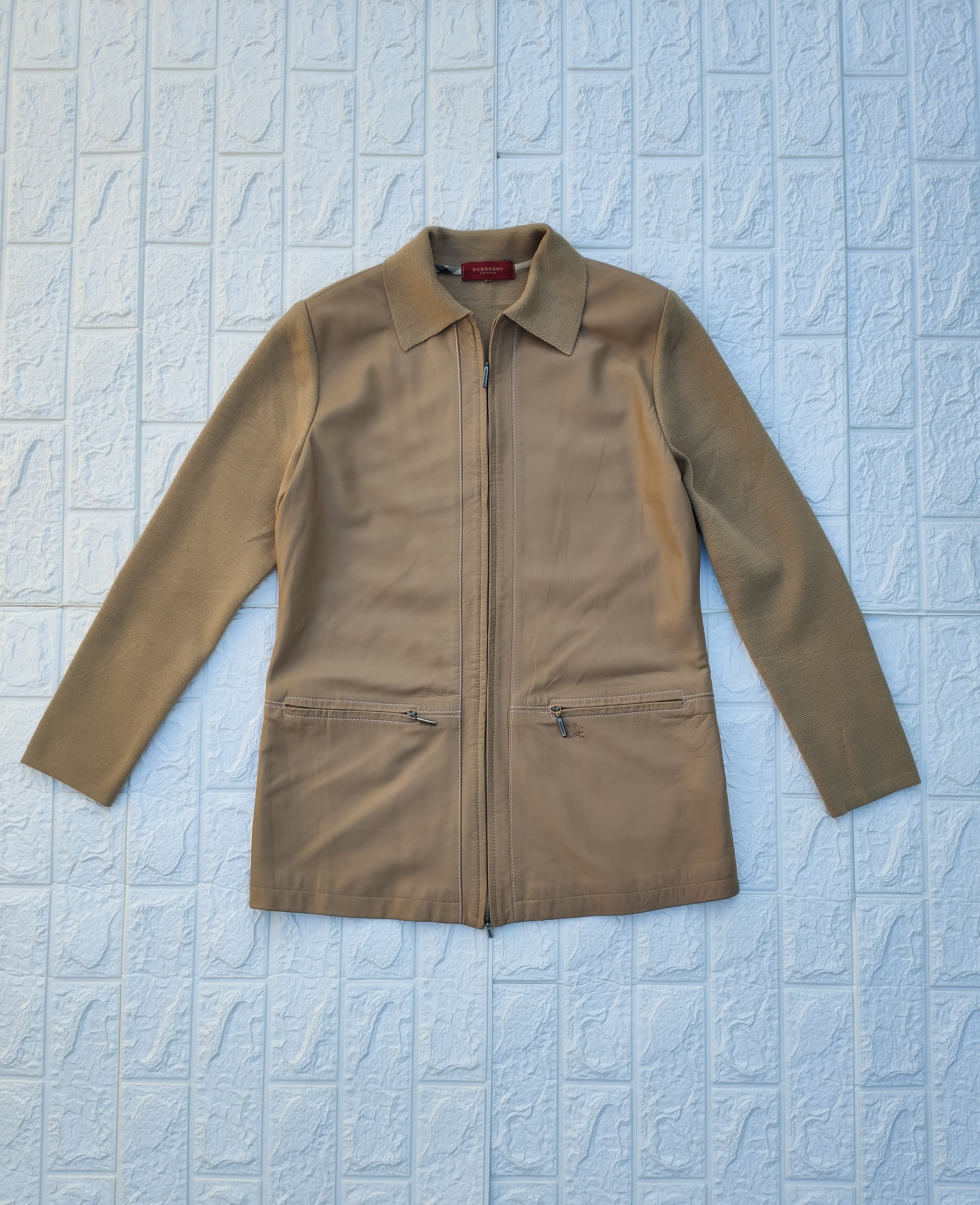 Burberry Vintage beautiful burberry leather wool biege acket Size US M / EU 48-50 / 2 - 2 Thumbnail