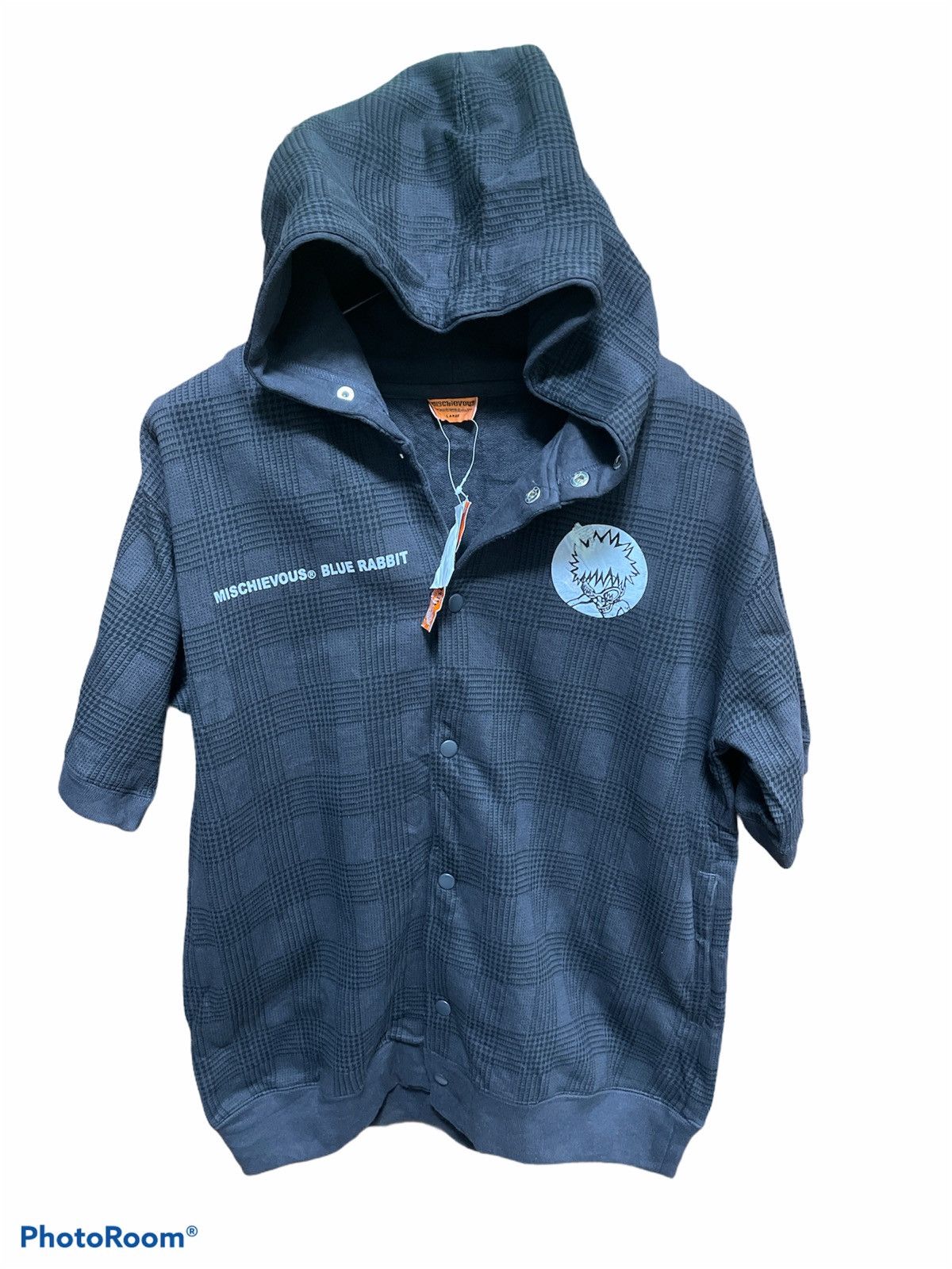 Designer × Japanese Brand Mischievous Blue Rabbit Hoodie Short Sleeve Size US L / EU 52-54 / 3 - 1 Thumbnail
