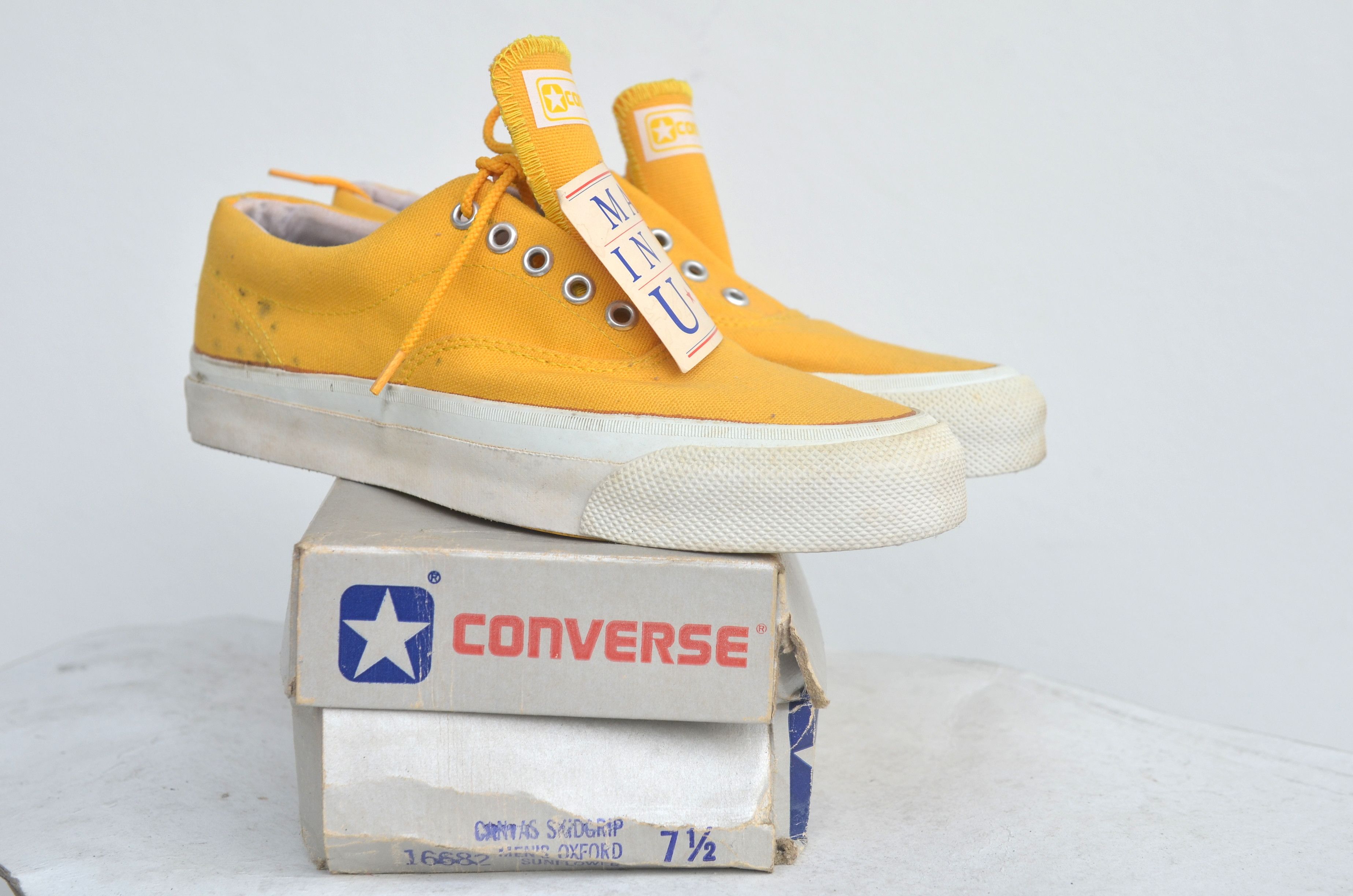 Converse Made In Usa Vintage VINTAGE CONVERSE SKIDGRIP OXFORD SENAKERS MADE IN USA Grailed