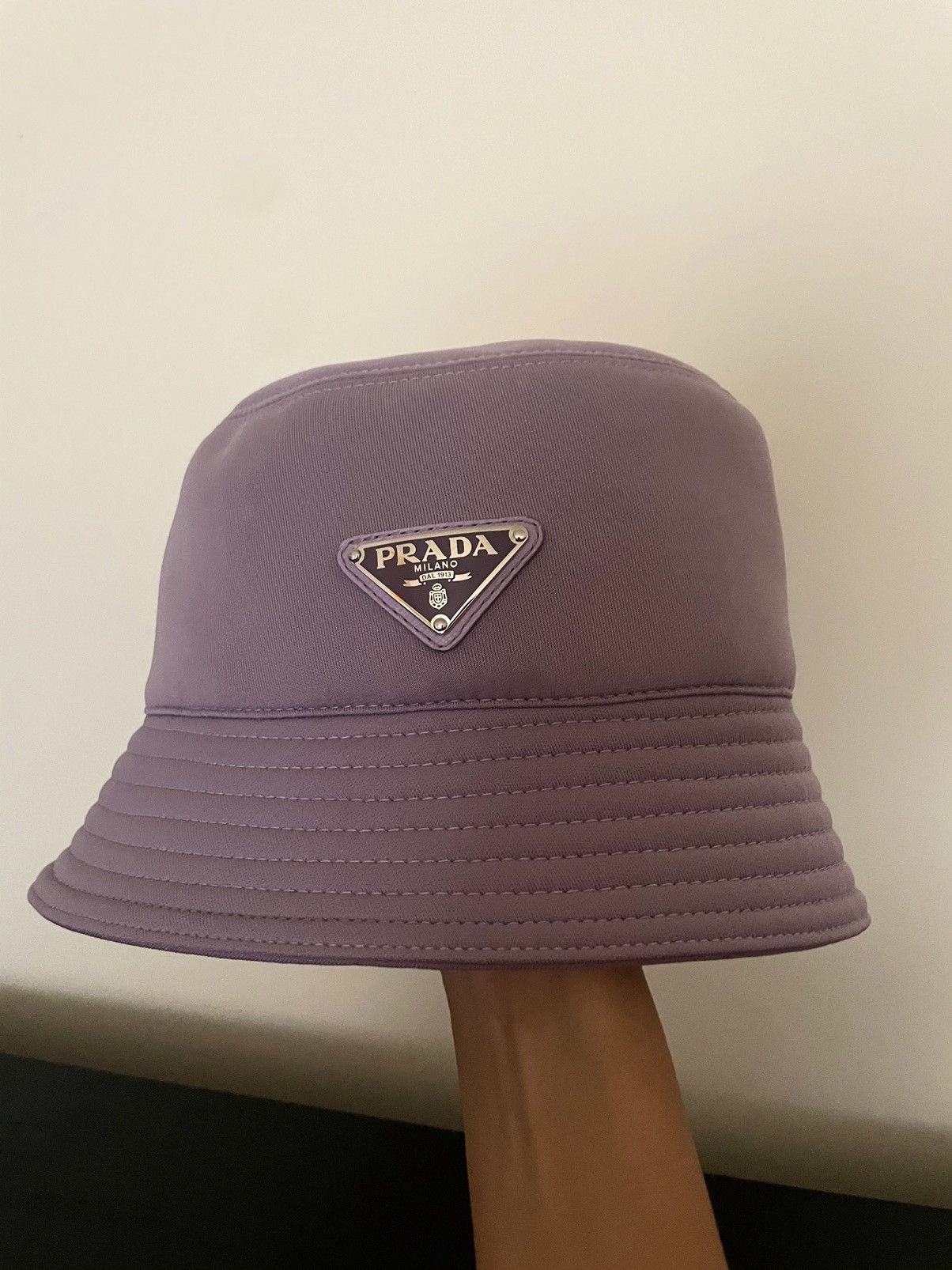 Bucket Hat With Logo Embroidery Prada, Prada Tie Dye Bucket Hat