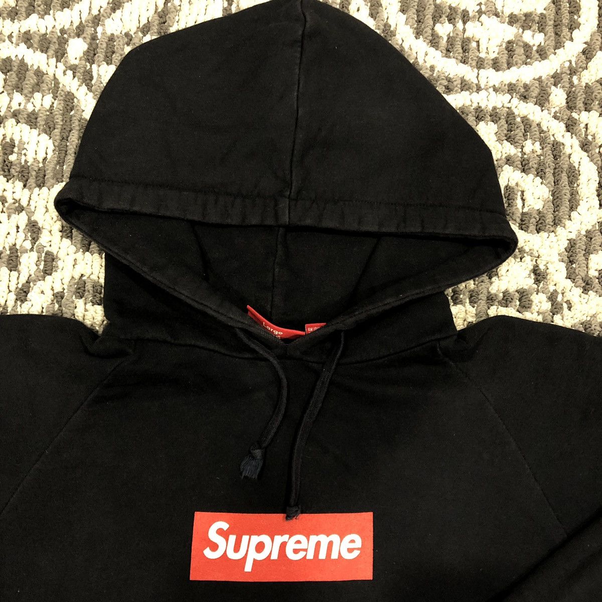 Supreme Supreme Navy Screen Print Box Logo Hoodie Size US L / EU 52-54 / 3 - 1 Thumbnail
