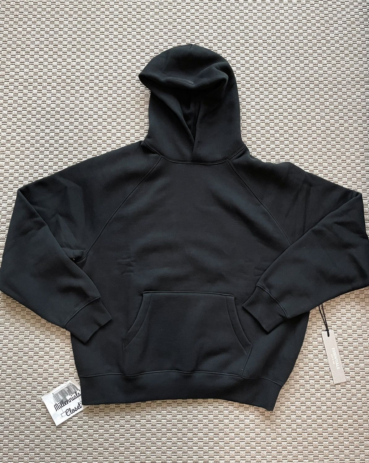 Black Fear of God Essentials Hoodie Black/Stretch Limo SS21 size M