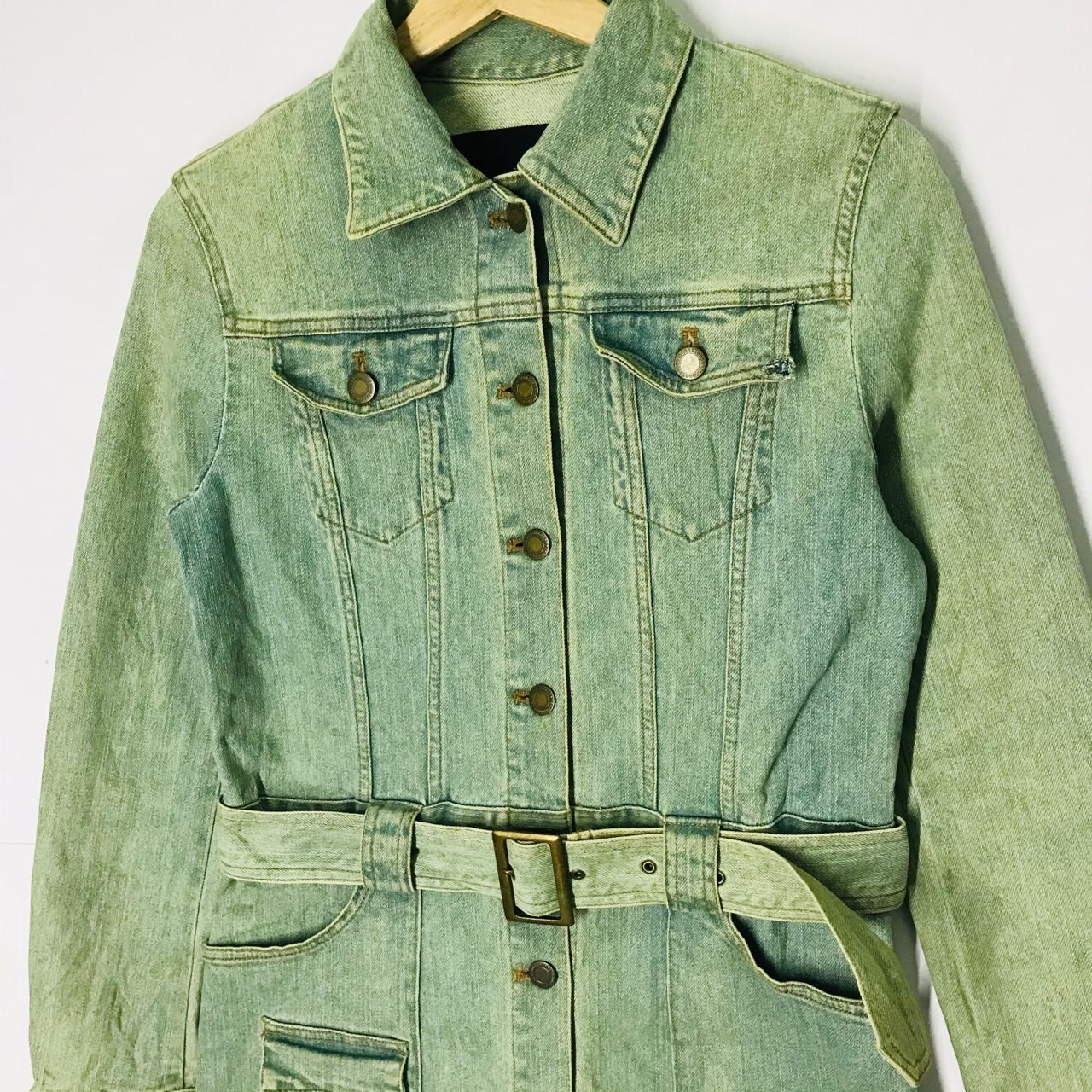 Designer 🔥 Vintage OZOC Denim Long Jacket Size XS / US 0-2 / IT 36-38 - 2 Thumbnail