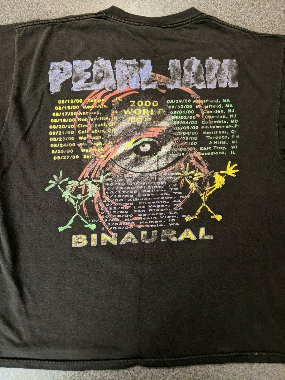 Vintage Vintage 2000 Pearl Jam Binaural World Tour Tshirt