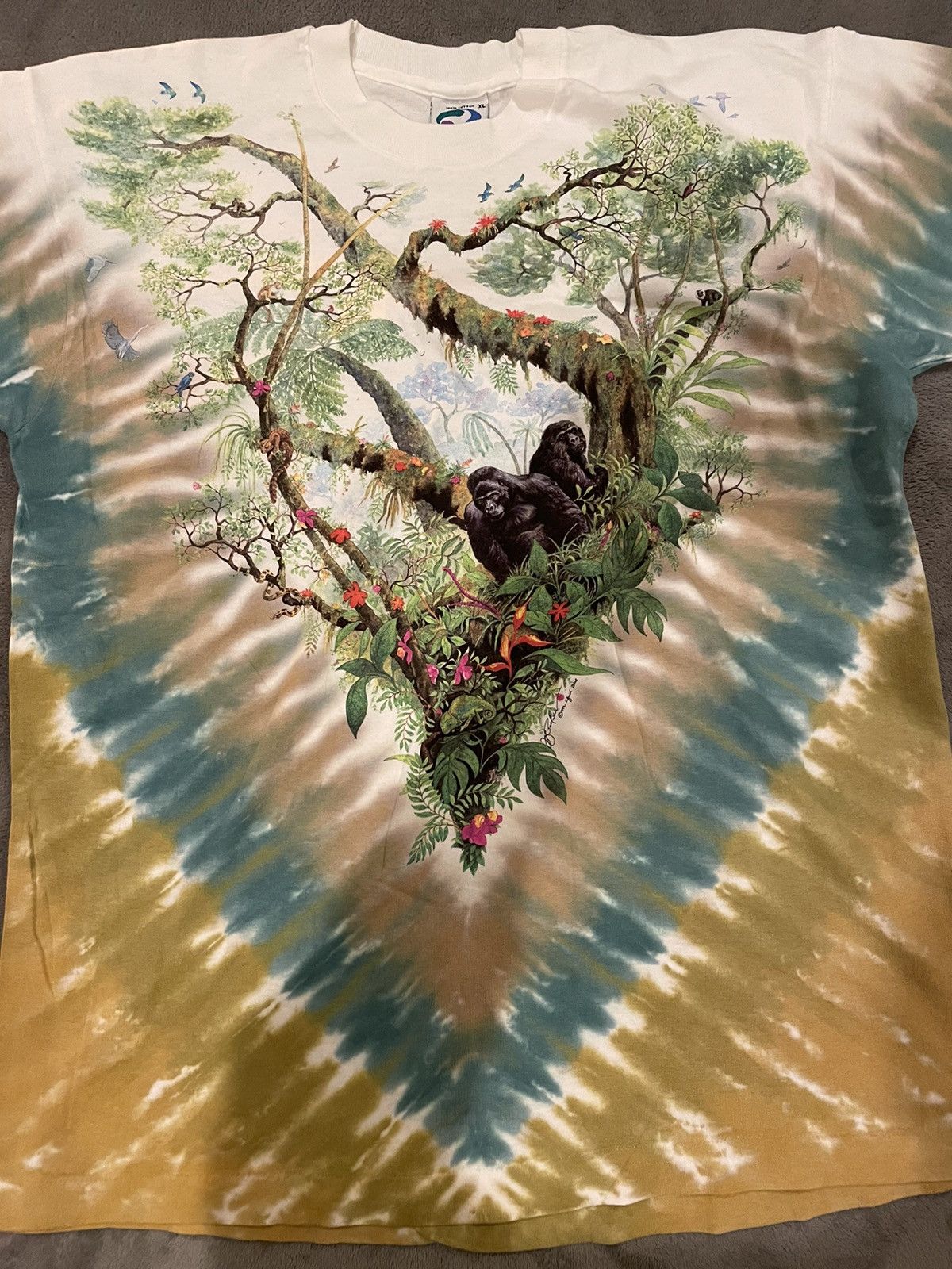 Liquid Blue × Vintage 1992 Liquid Blue Rainforest Single Stitch T shirt Size US XL / EU 56 / 4 - 1 Thumbnail
