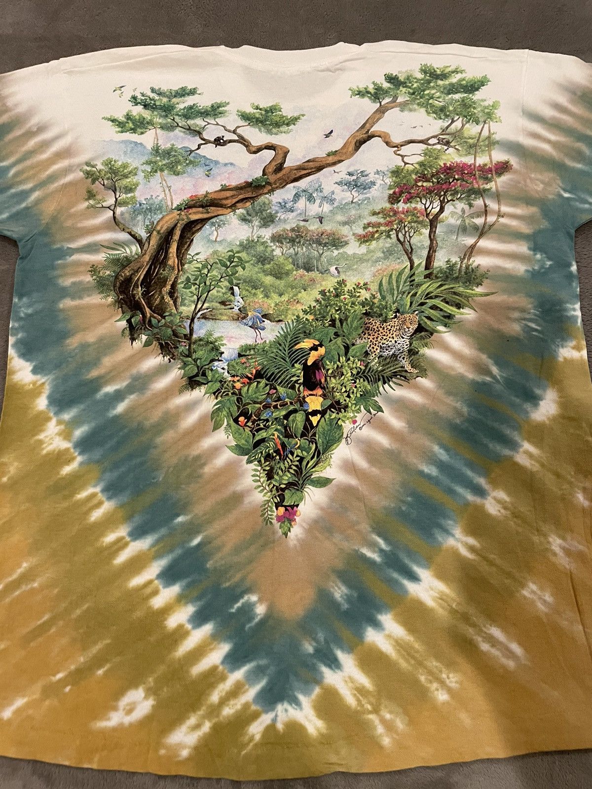 Liquid Blue × Vintage 1992 Liquid Blue Rainforest Single Stitch T shirt Size US XL / EU 56 / 4 - 6 Thumbnail