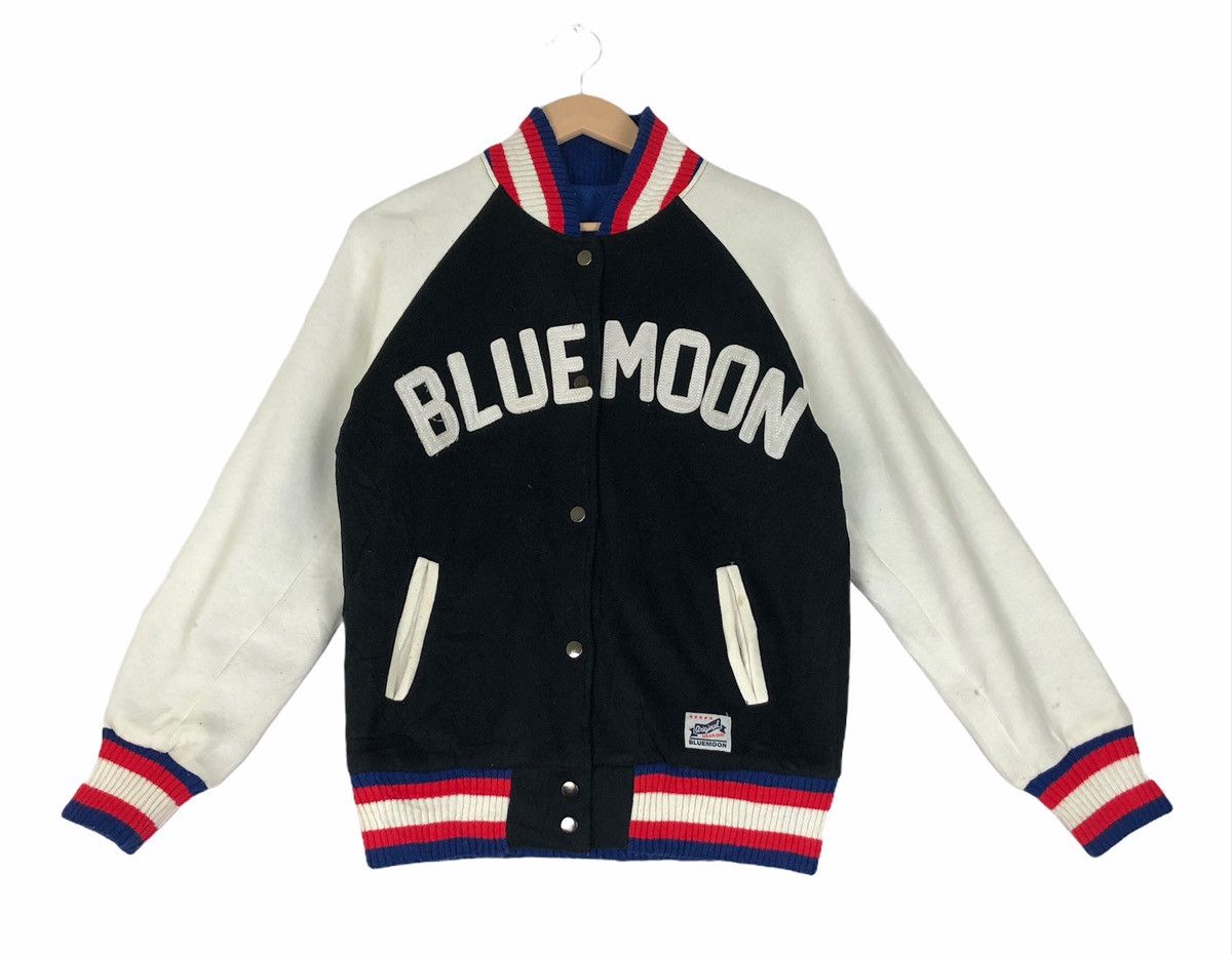 Japanese Blue Moon Blue Varsity Jacket