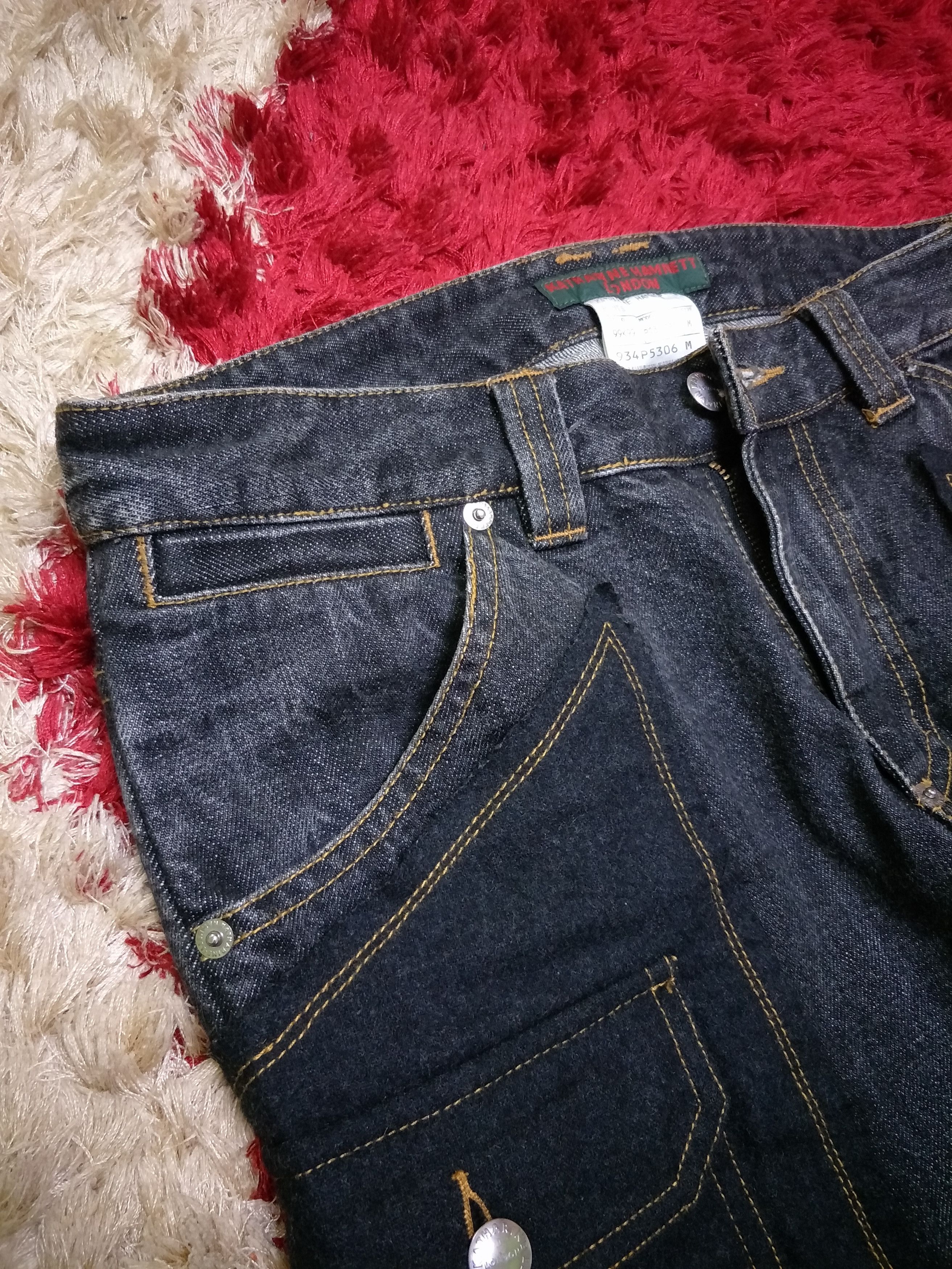 Katharine Hamnett London Black Hybrid Cargo Denim Size US 31 - 5 Thumbnail