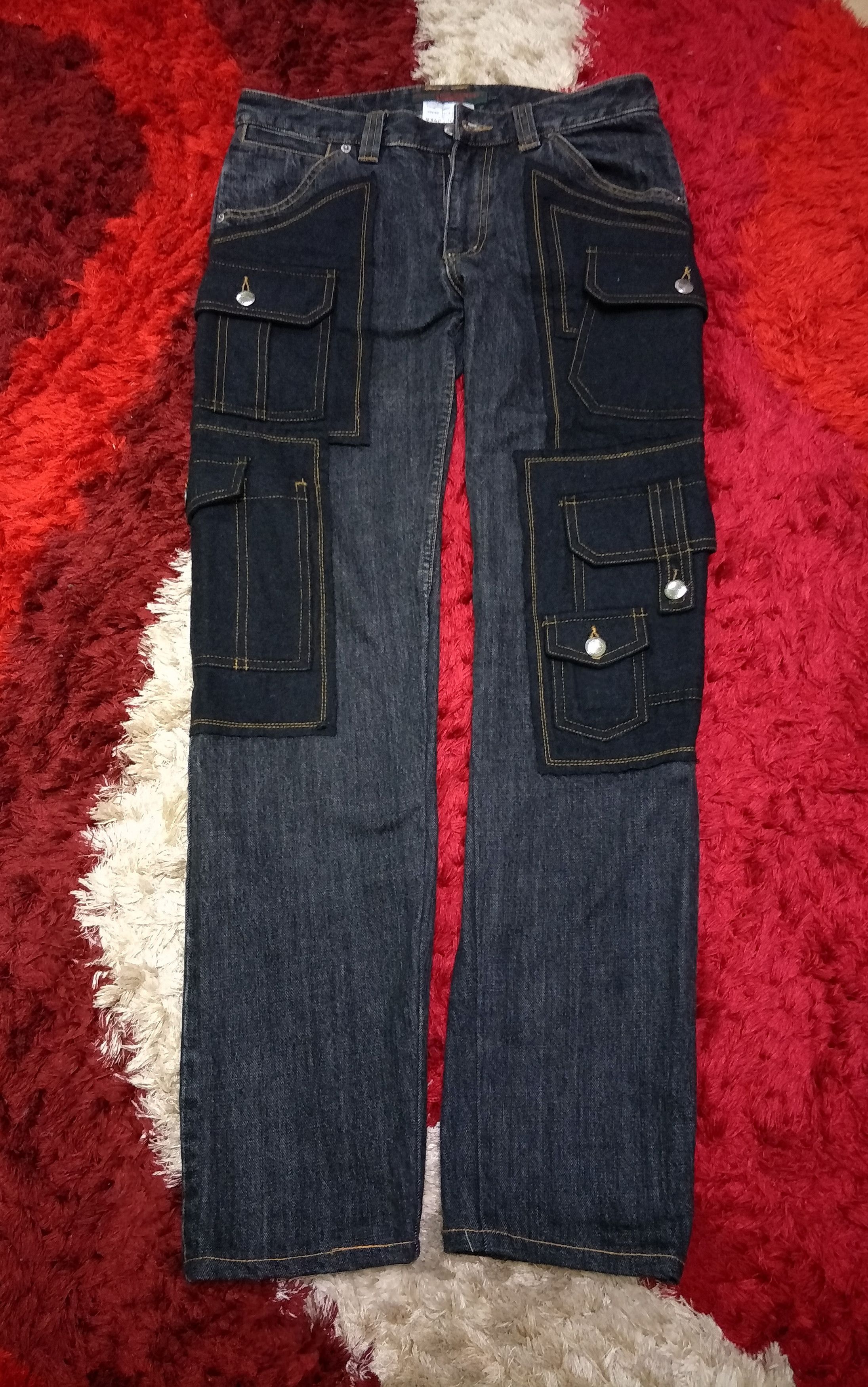 Katharine Hamnett London Black Hybrid Cargo Denim Size US 31 - 2 Thumbnail