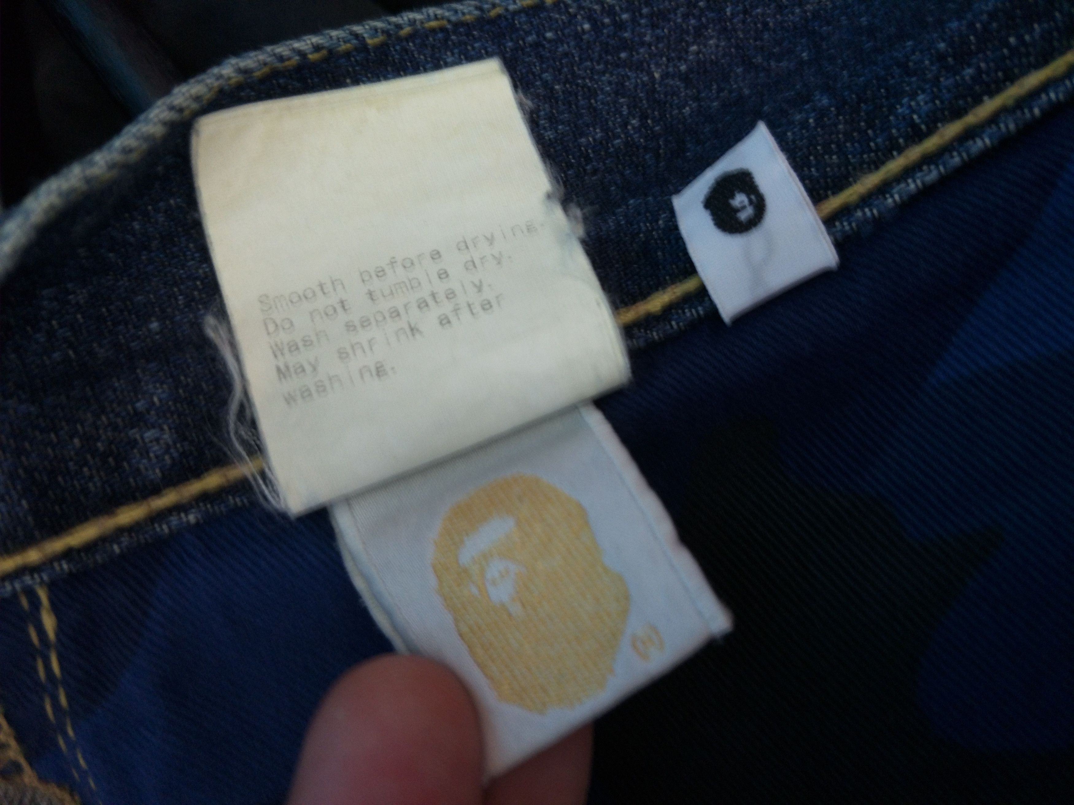 Bape Bathing Ape Bape Head Embroidery Faded Denim Size US 34 / EU 50 - 14 Thumbnail