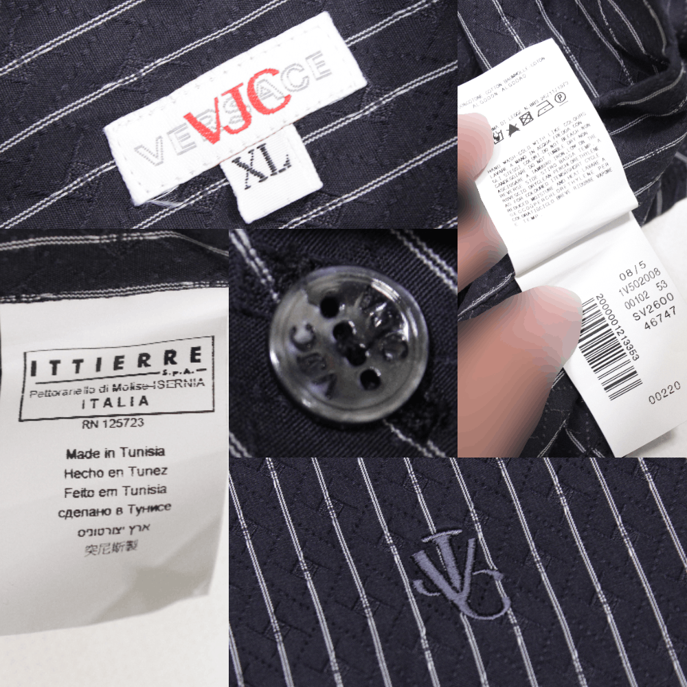 Versace VJC Logo Striped Shirt Vintage Size US XL / EU 56 / 4 - 8 Thumbnail