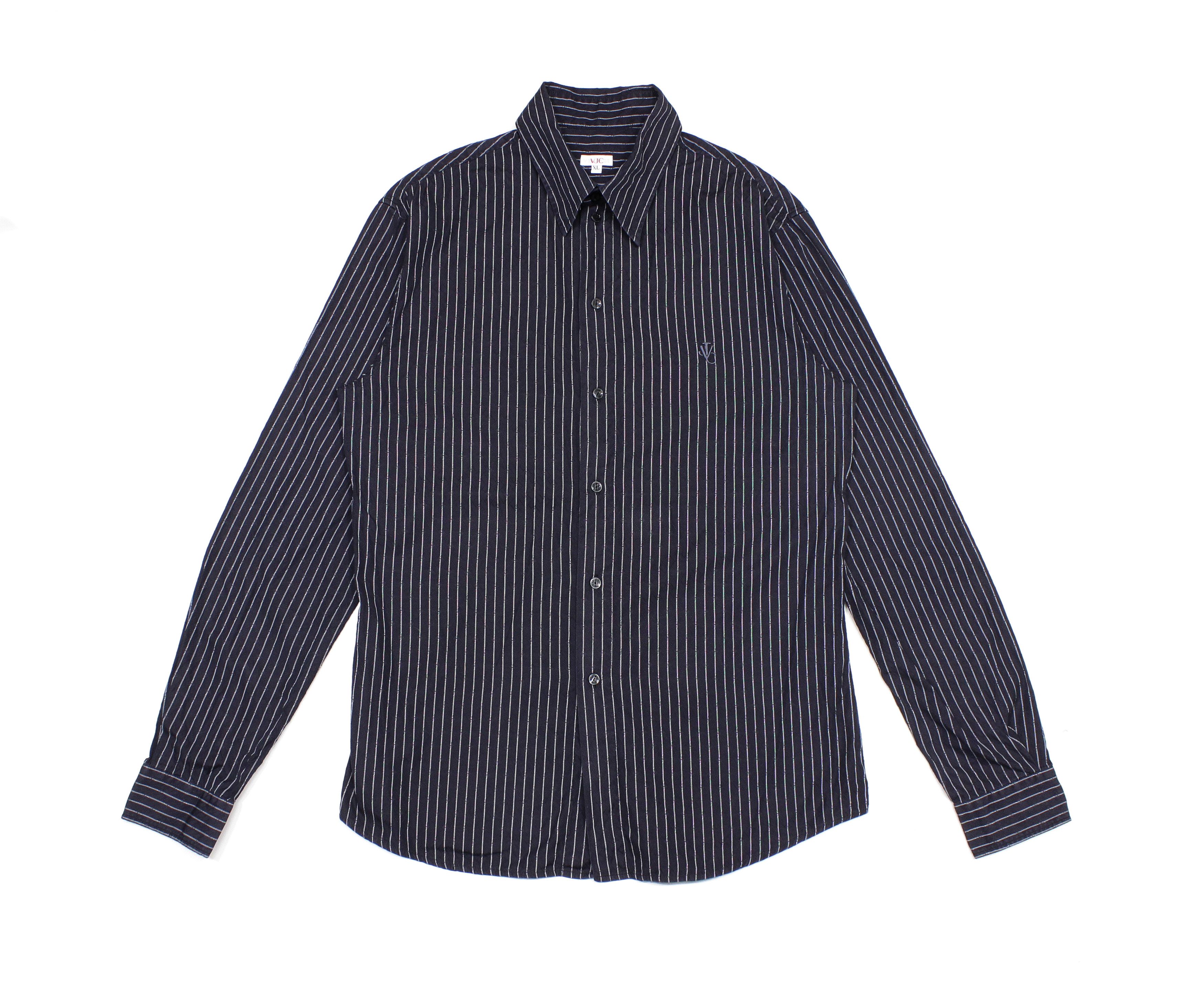 Versace VJC Logo Striped Shirt Vintage Size US XL / EU 56 / 4 - 1 Thumbnail