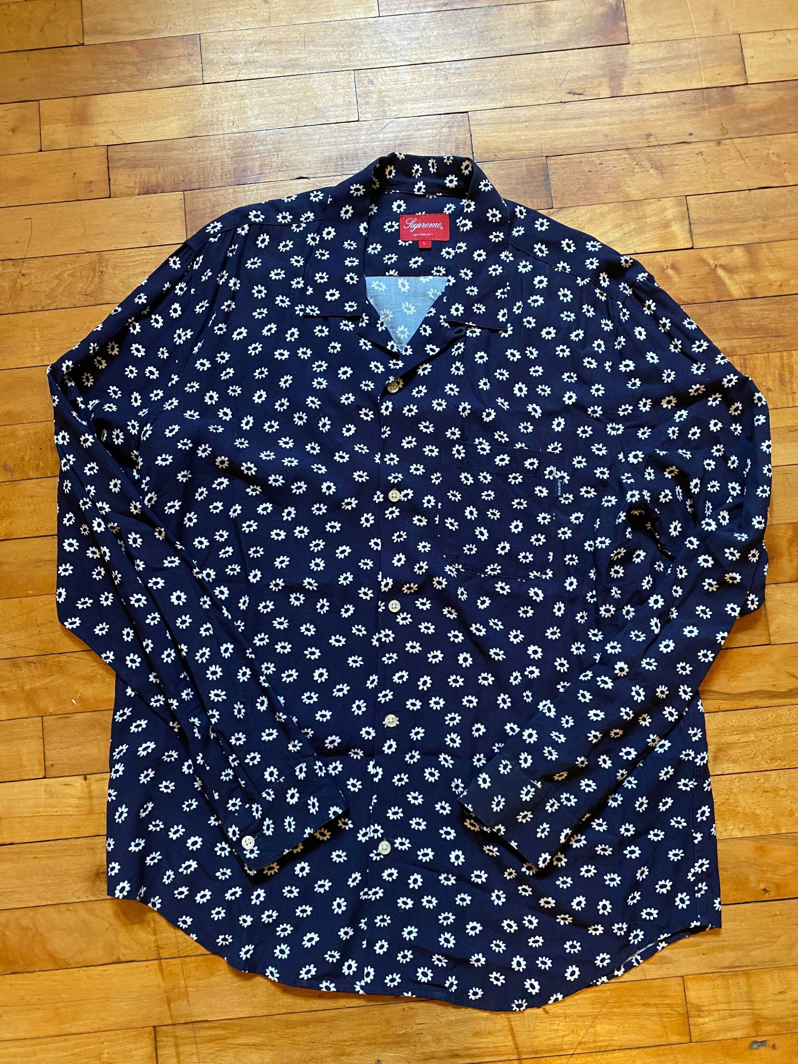 Supreme Cherry rayon camp collar shirt SS2019 | Grailed