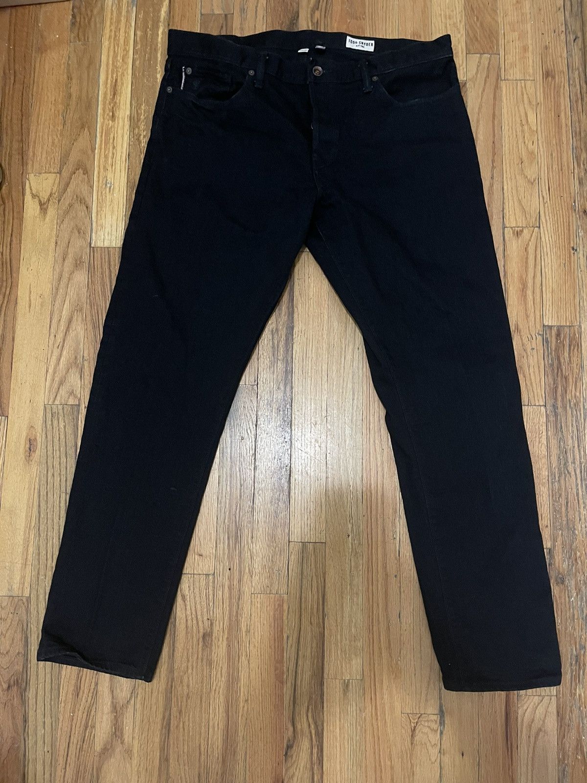 Slim Fit Japanese Stretch Selvedge Jean in Black Rinse