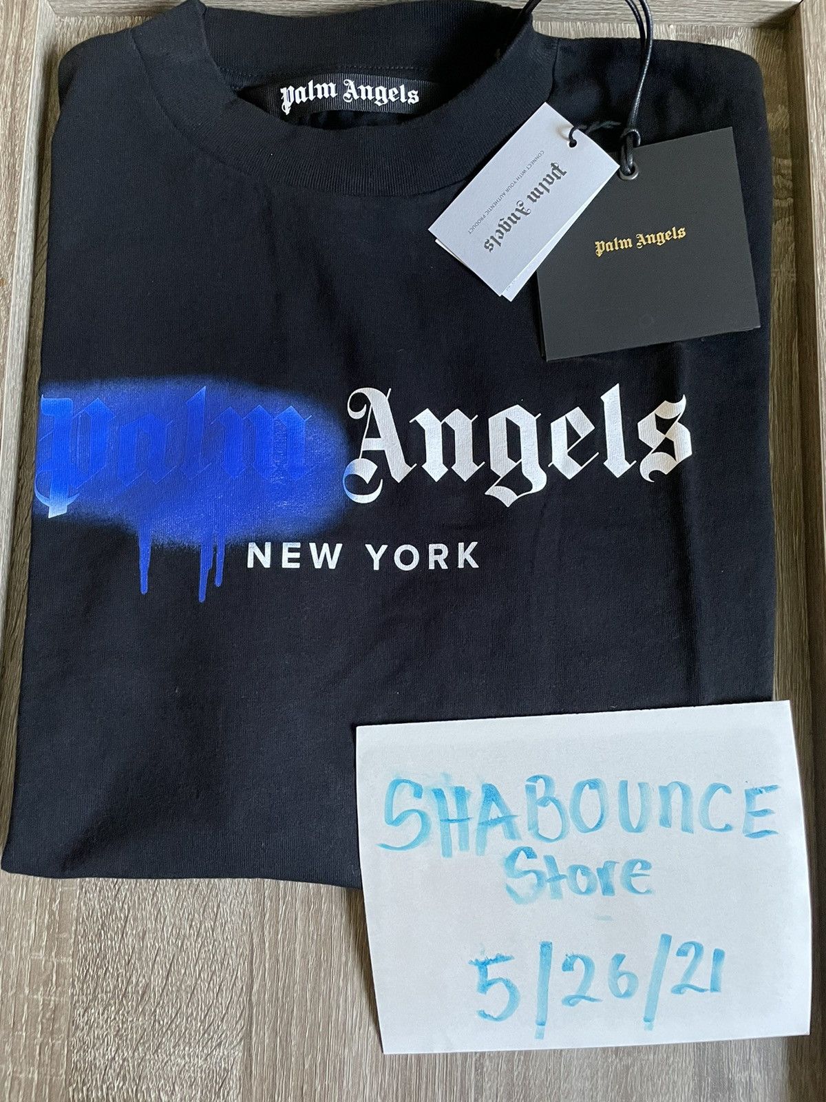 Palm Angels New York Sprayed Logo T-Shirt Black