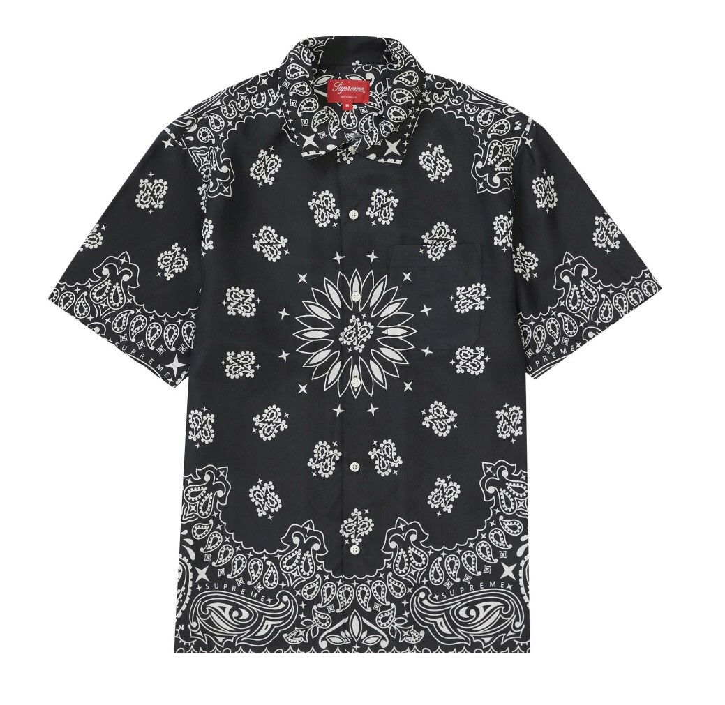 Supreme Supreme Bandana Silk S/S Shirt - Black | Grailed