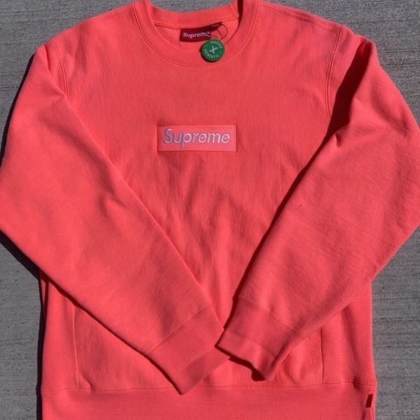 Supreme Box Logo Crewneck (FW18) Fluorescent Pink for Women