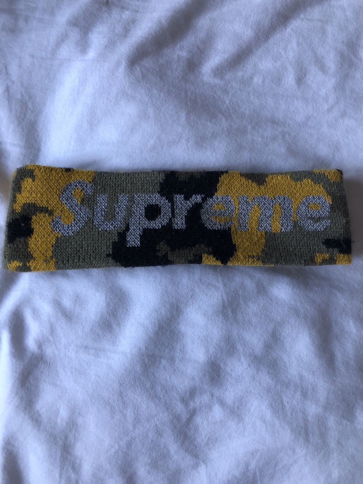 Supreme yellow 2024 camo headband