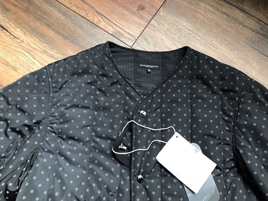 Liner Jacket Black Polka Dot Microfiberエンジニアドガーメンツ