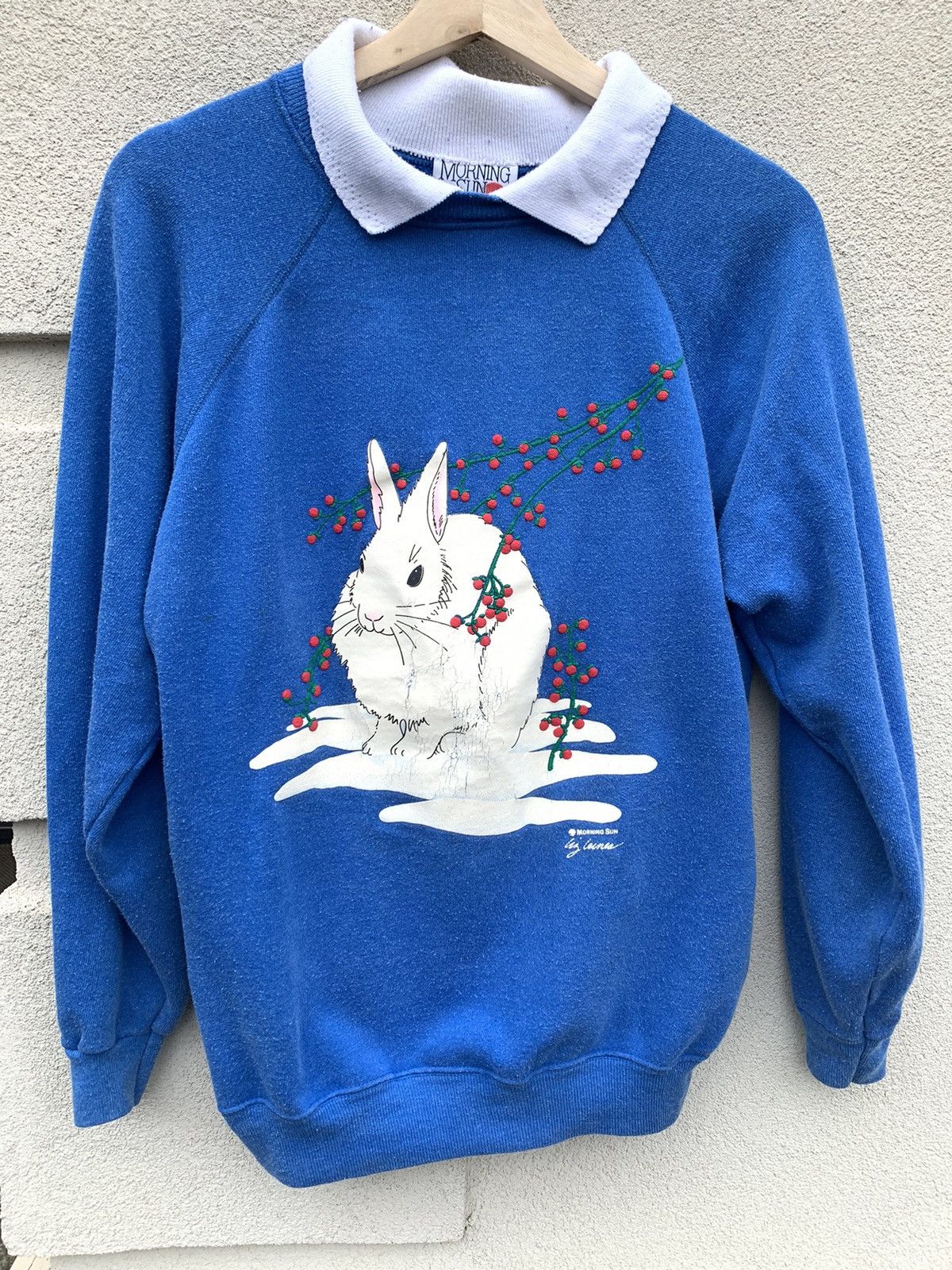 Made In Usa × Vintage Vintage 1990’s Morning Sun Bunny Rabbit Flowers ...