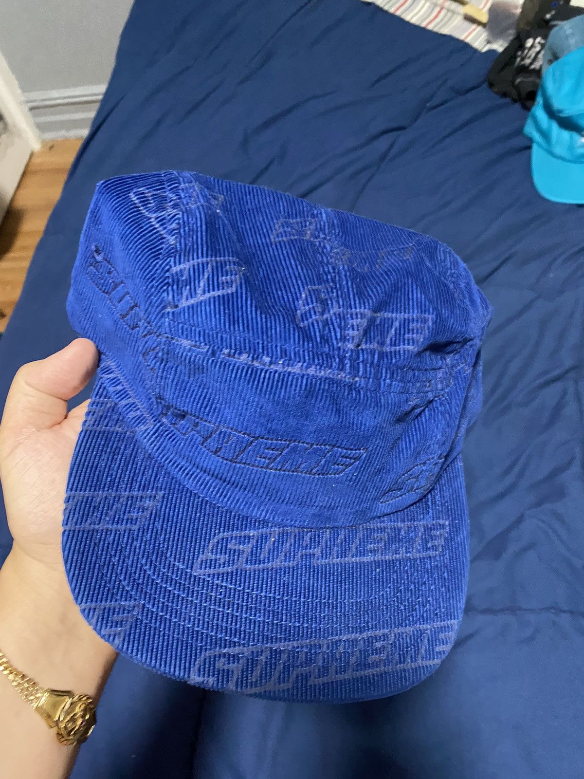 Supreme Debossed Corduroy Camp Cap Red