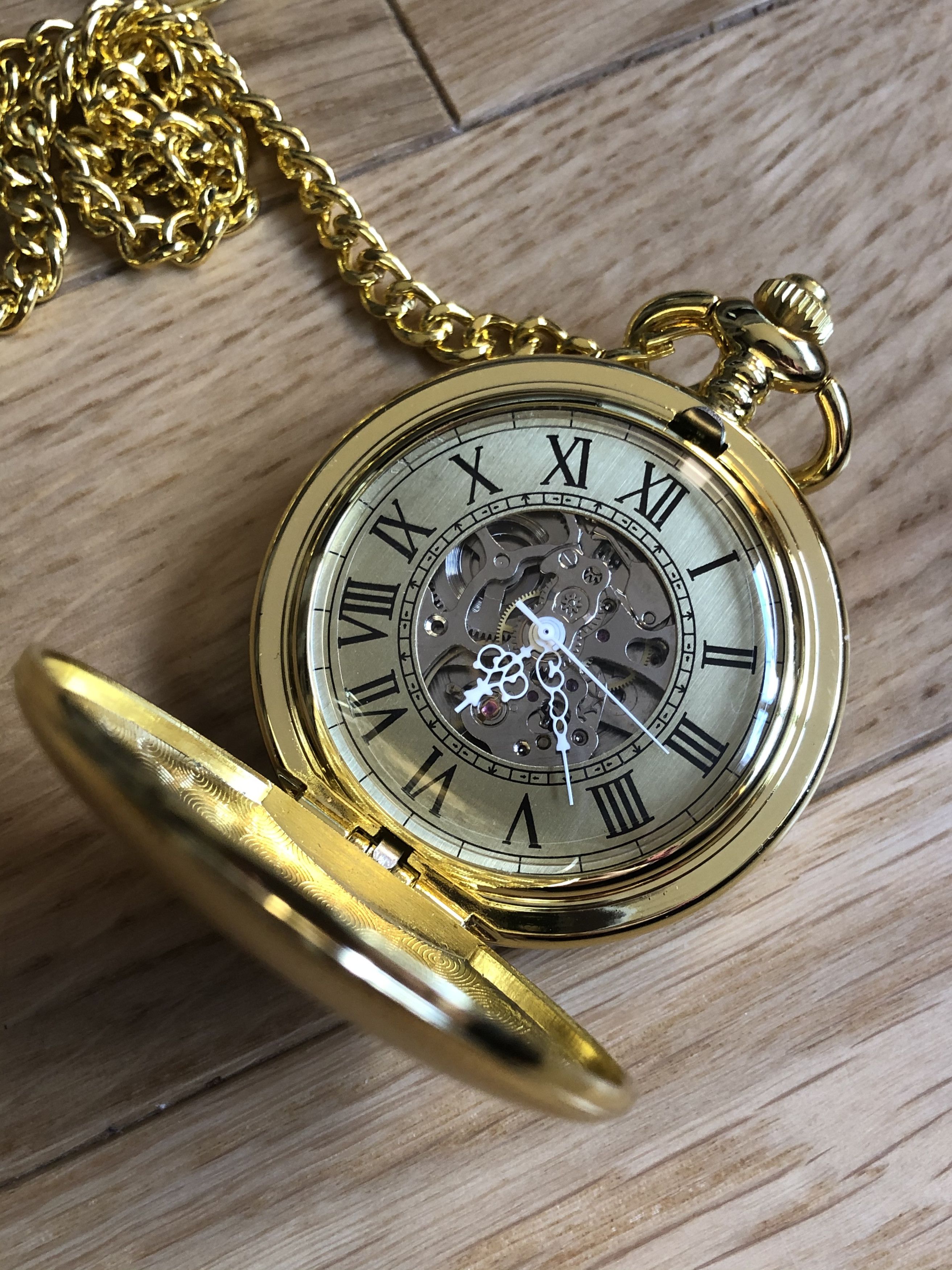 Vintage Gold Engraved Gusset Watch Size ONE SIZE - 6 Thumbnail