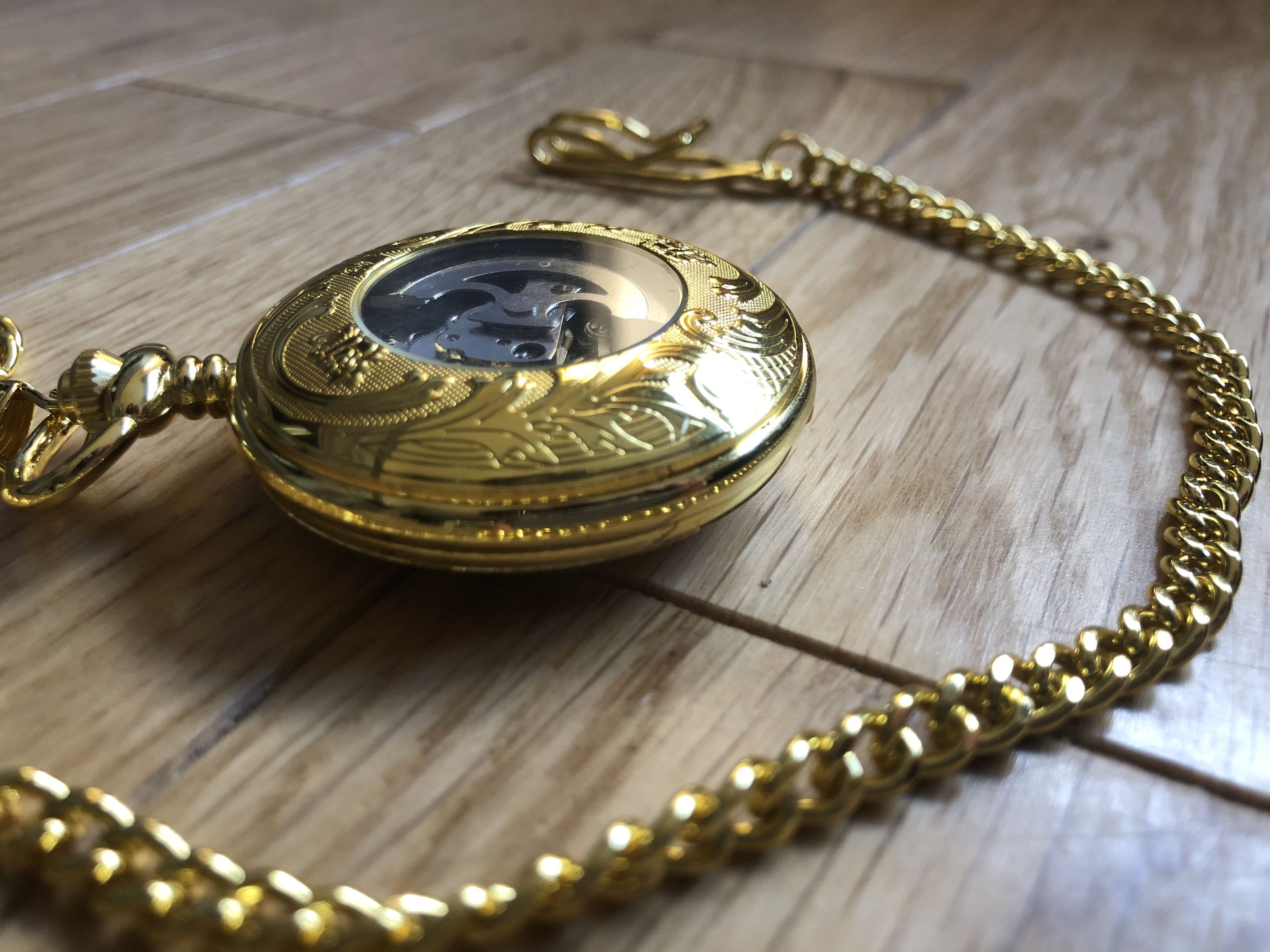 Vintage Gold Engraved Gusset Watch Size ONE SIZE - 5 Thumbnail