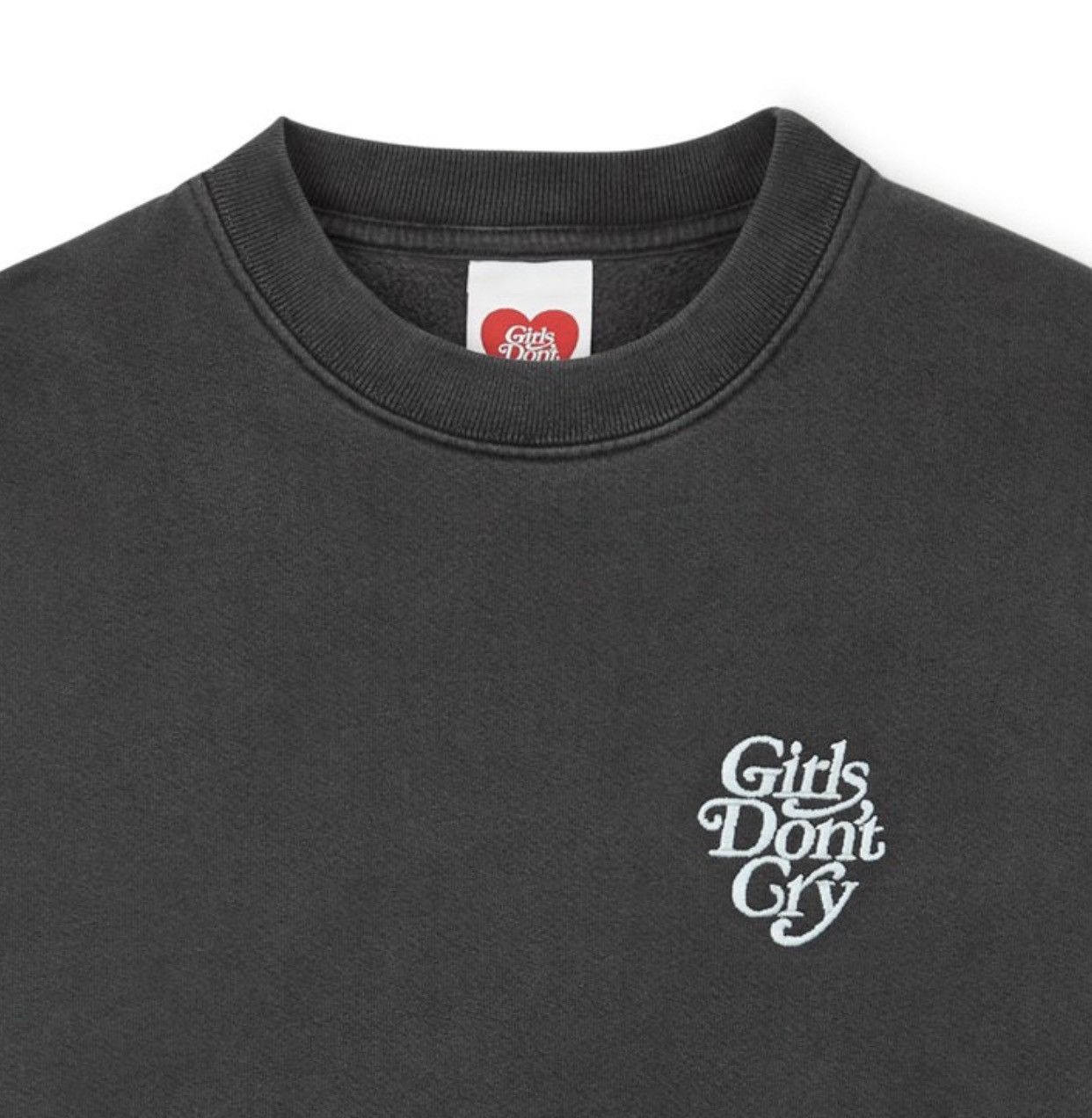 Girls Dont Cry Washed GDC Logo Crewneck (Black/Blue) | Grailed