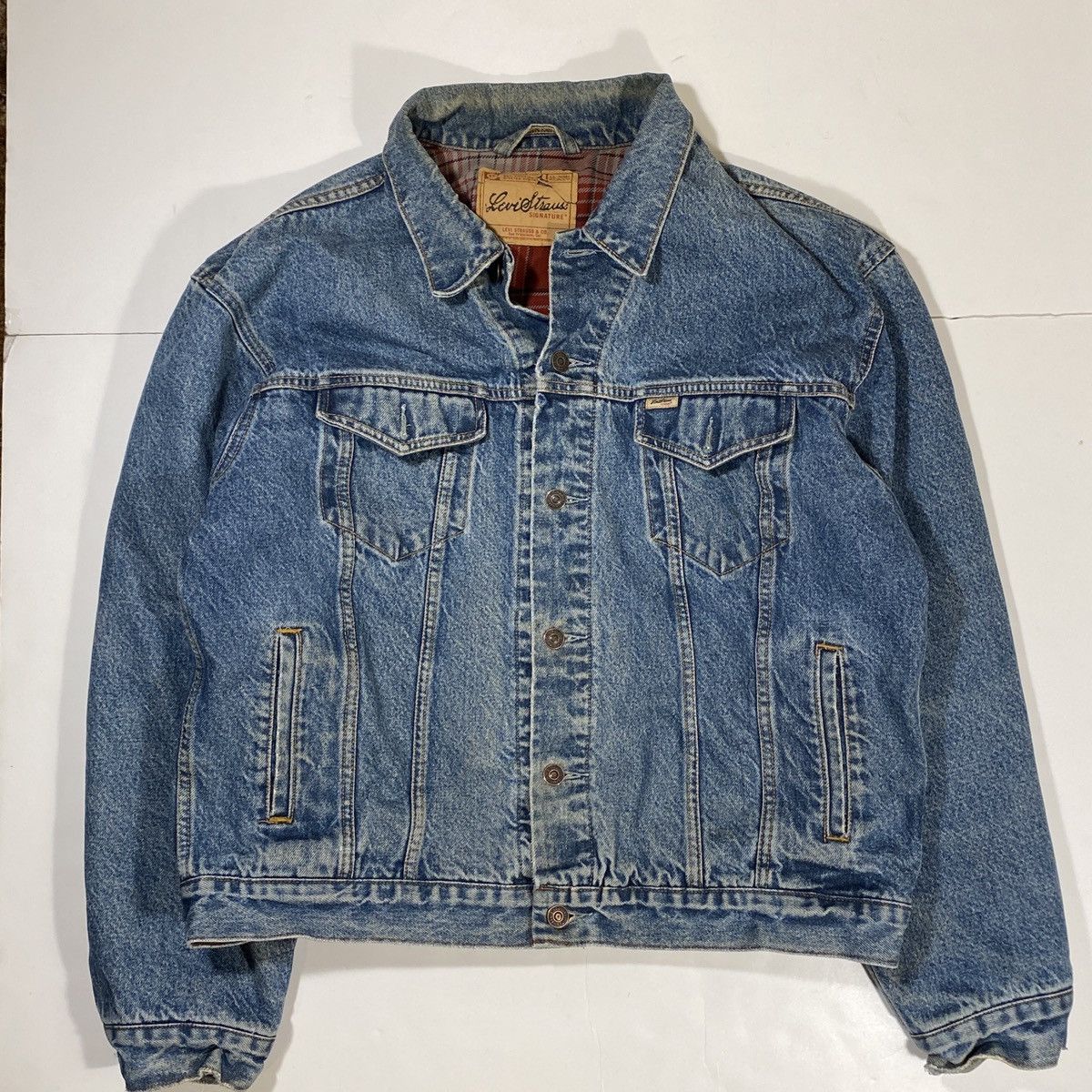 Levi's × Vintage Vintage Levi’s Flannel Lined Denim Jacket Size US L / EU 52-54 / 3 - 1 Thumbnail
