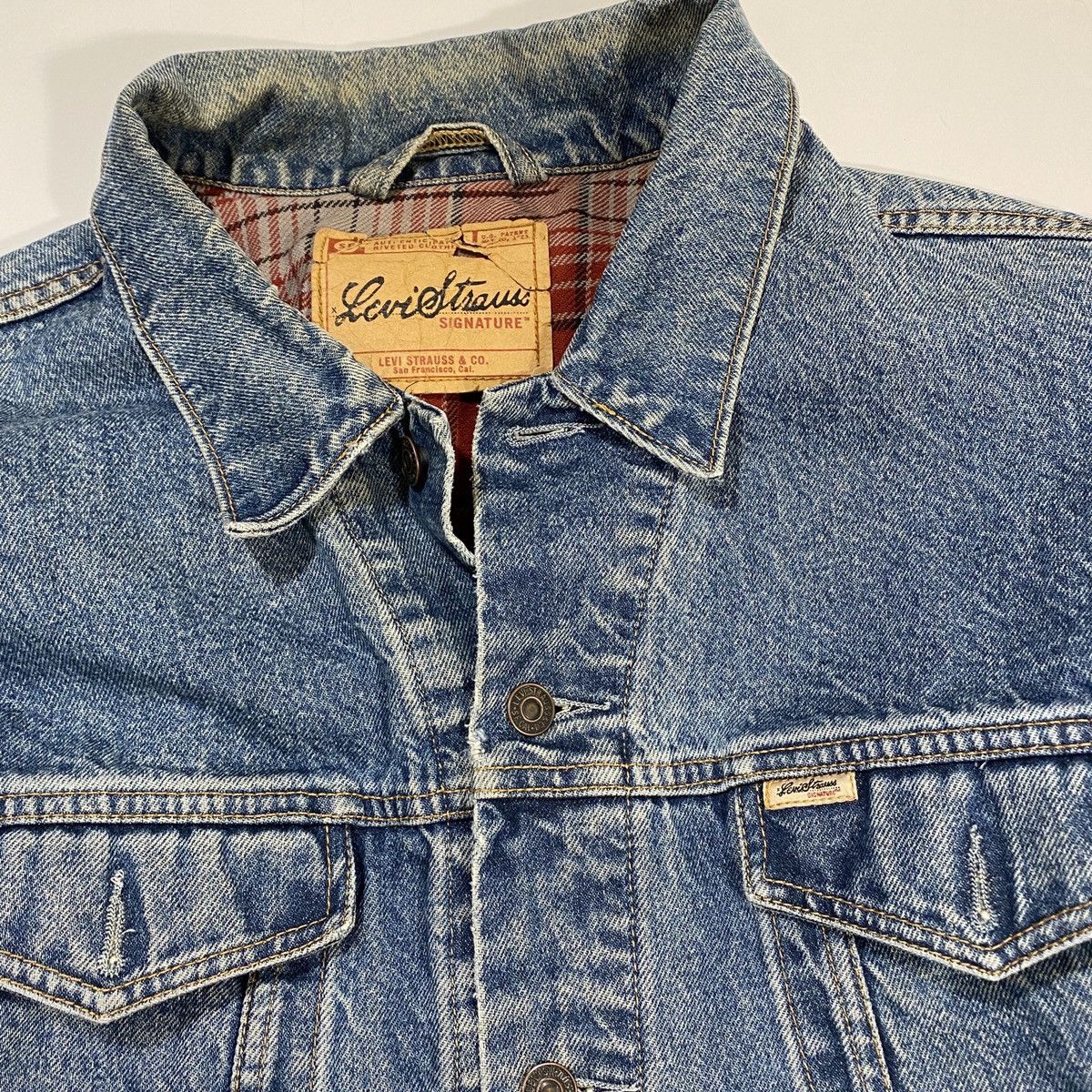 Levi's × Vintage Vintage Levi’s Flannel Lined Denim Jacket Size US L / EU 52-54 / 3 - 2 Thumbnail