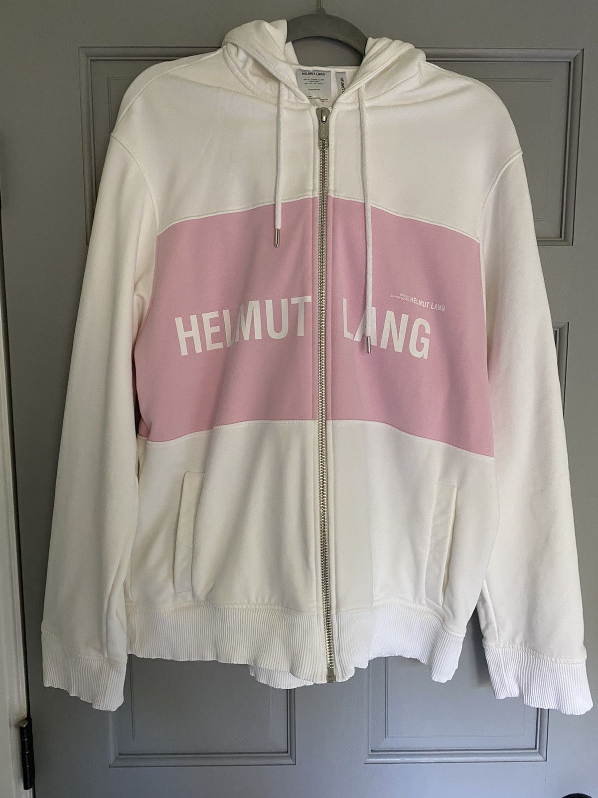 Helmut Lang Sky Blue Panel Campaign Zip Hoodie