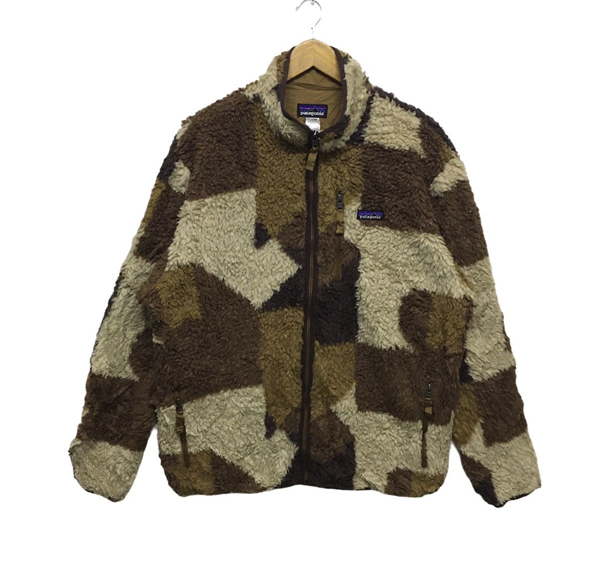 Vintage Patagonia fleece bear block jacket Grailed